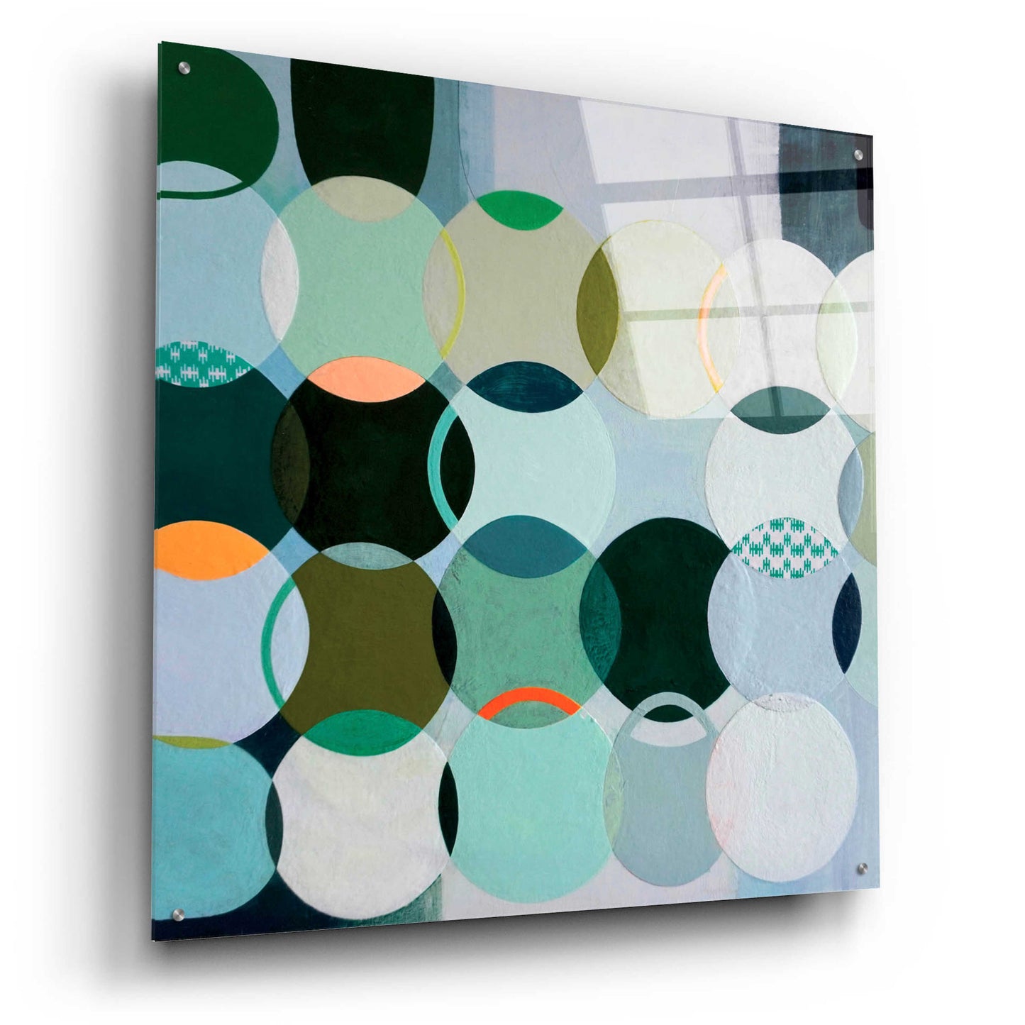 Epic Art 'Circles No. 2' by Naomi Taitz Duffy, Acrylic Glass Wall Art,36x36