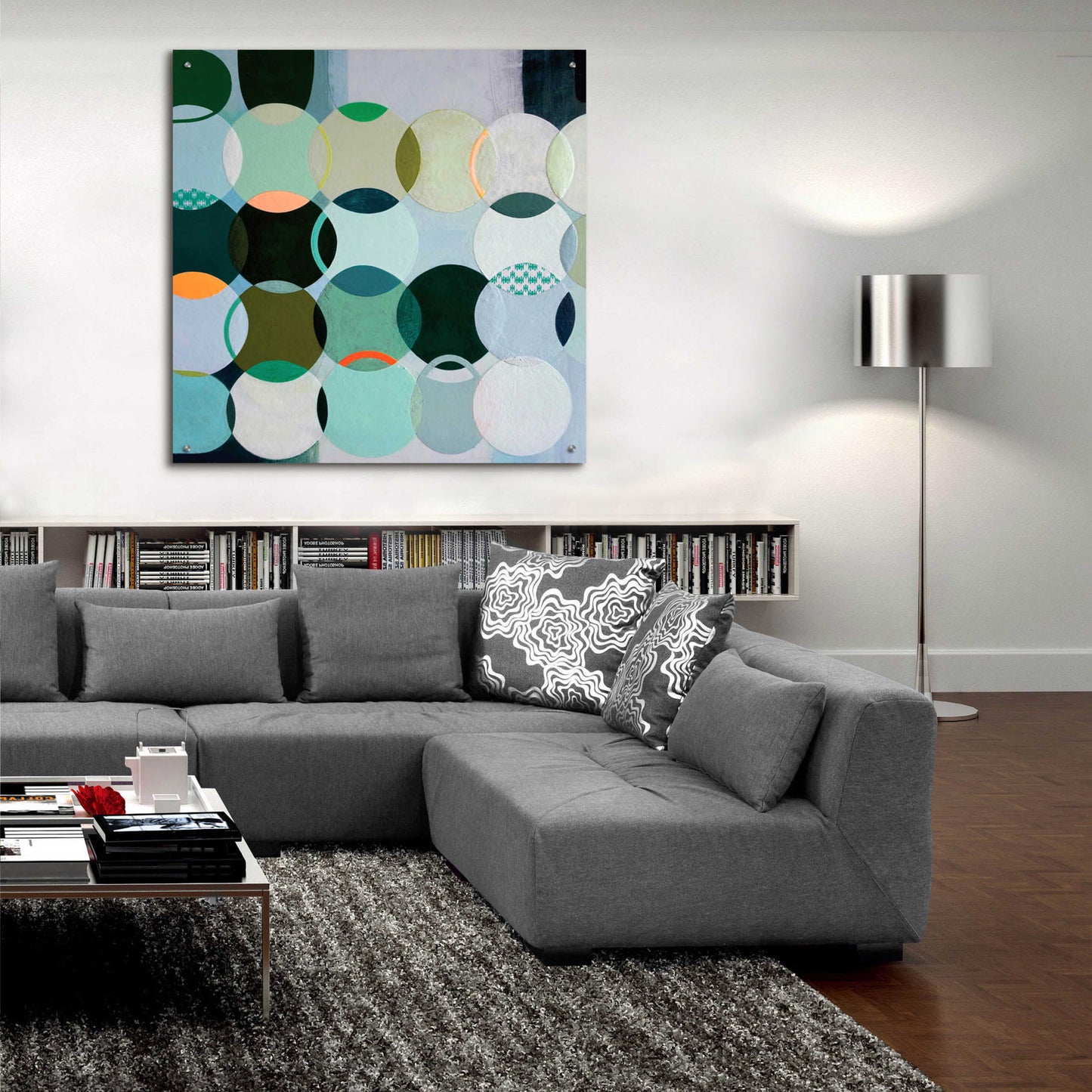 Epic Art 'Circles No. 2' by Naomi Taitz Duffy, Acrylic Glass Wall Art,36x36