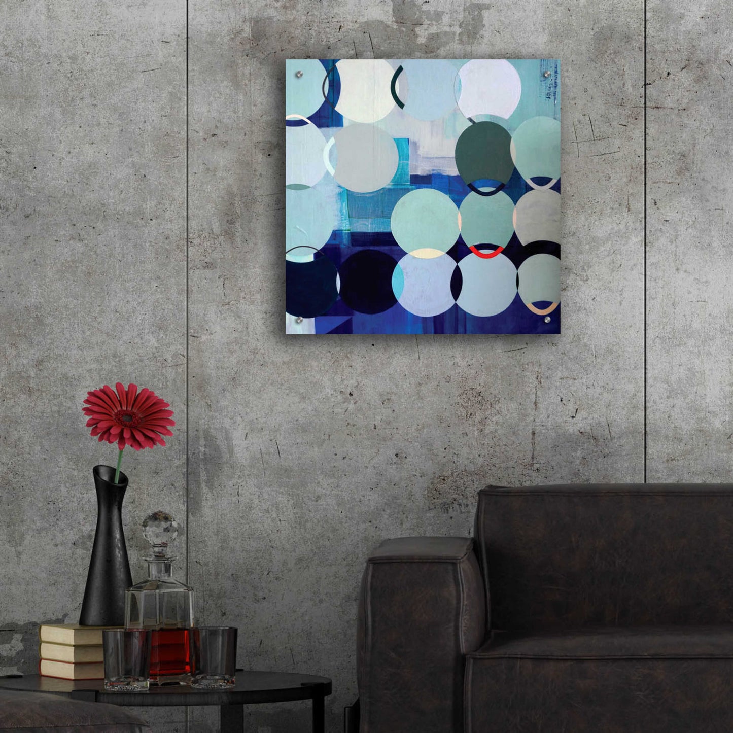 Epic Art 'Circles No. 3' by Naomi Taitz Duffy, Acrylic Glass Wall Art,24x24