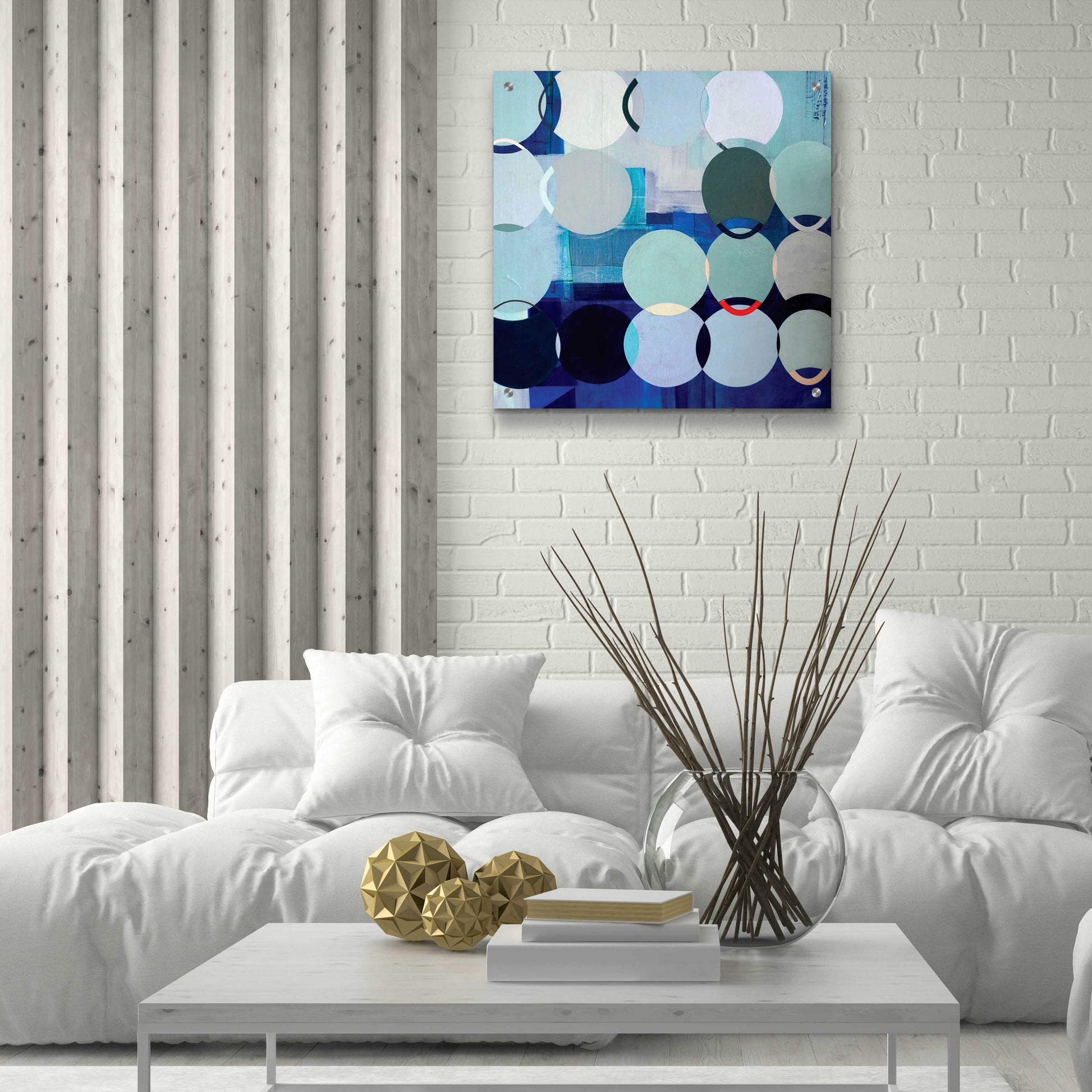 Epic Art 'Circles No. 3' by Naomi Taitz Duffy, Acrylic Glass Wall Art,24x24