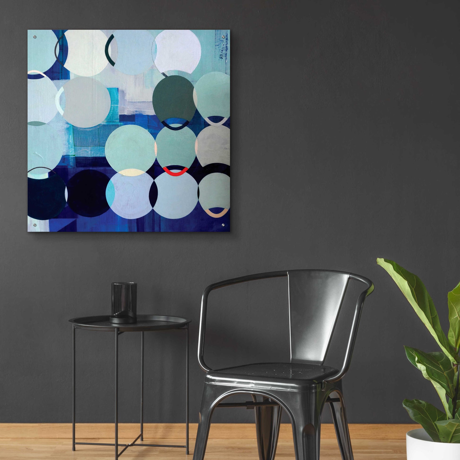 Epic Art 'Circles No. 3' by Naomi Taitz Duffy, Acrylic Glass Wall Art,36x36