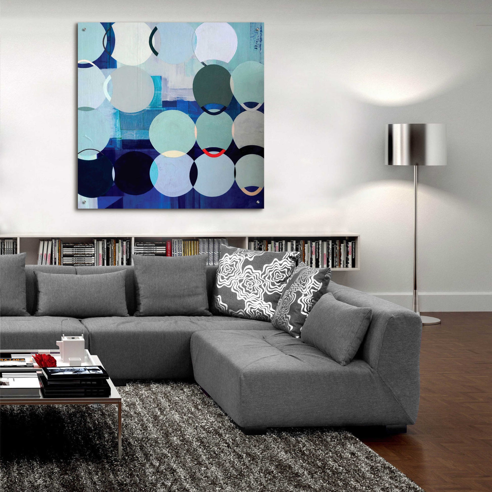 Epic Art 'Circles No. 3' by Naomi Taitz Duffy, Acrylic Glass Wall Art,36x36