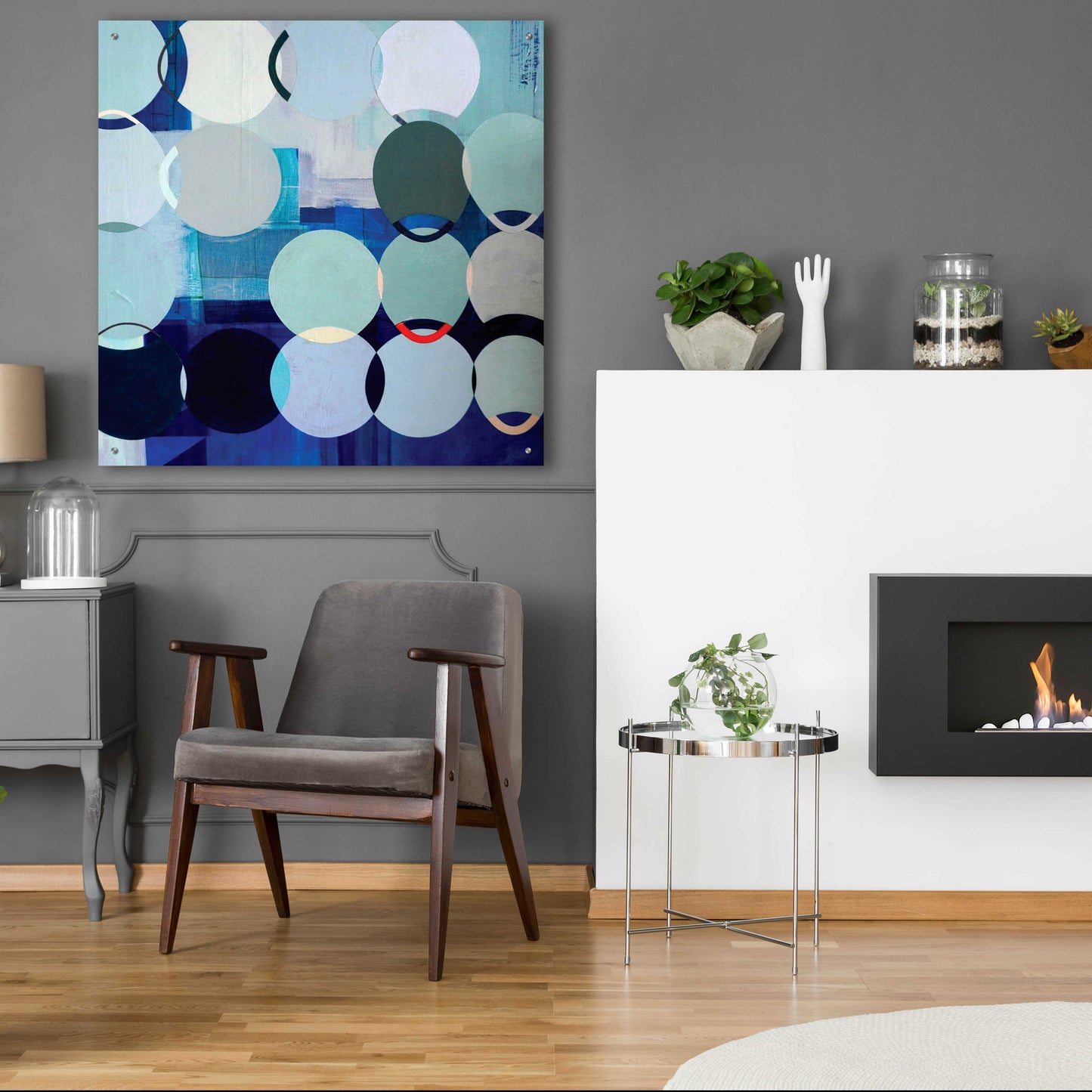 Epic Art 'Circles No. 3' by Naomi Taitz Duffy, Acrylic Glass Wall Art,36x36