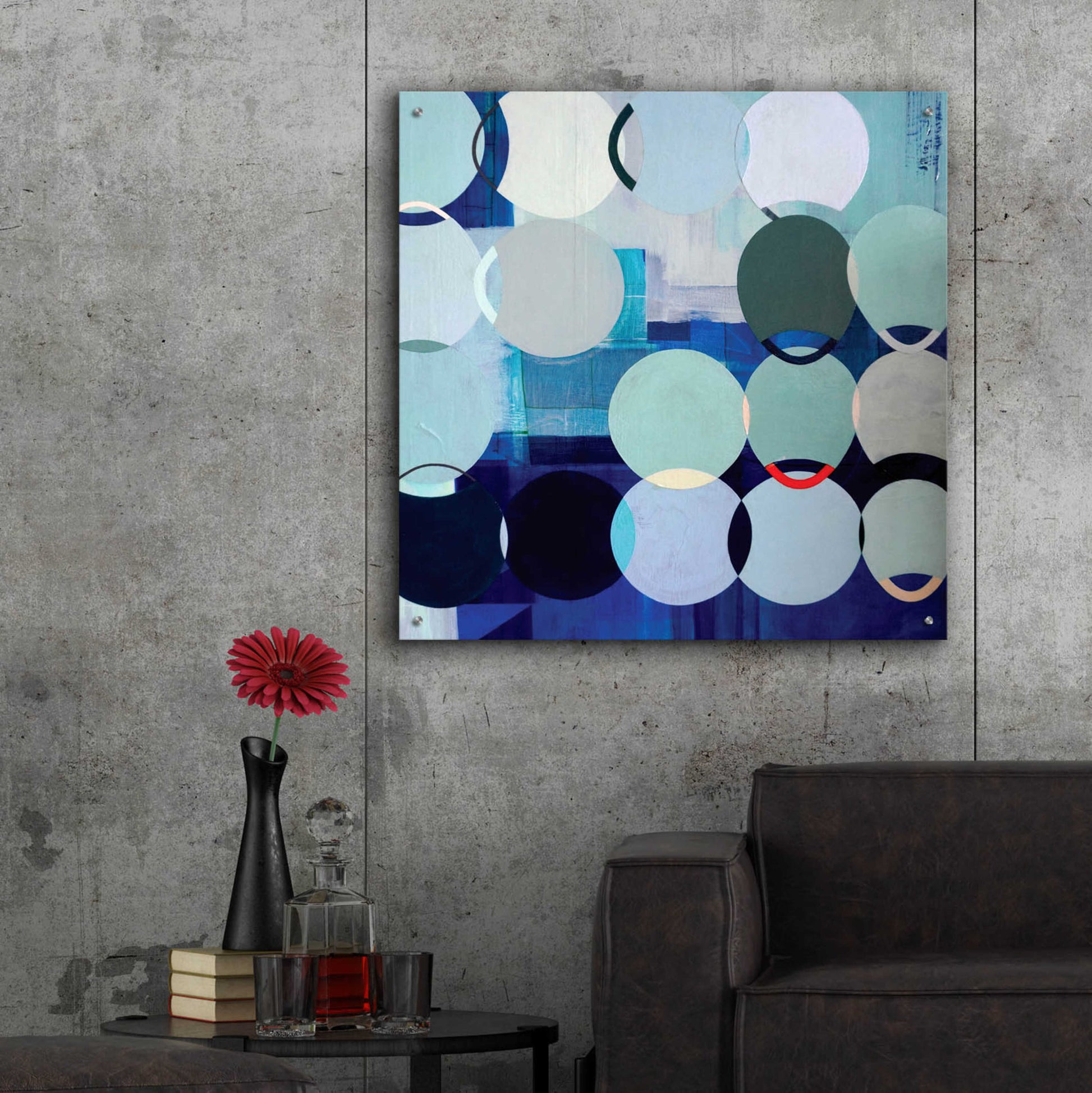 Epic Art 'Circles No. 3' by Naomi Taitz Duffy, Acrylic Glass Wall Art,36x36