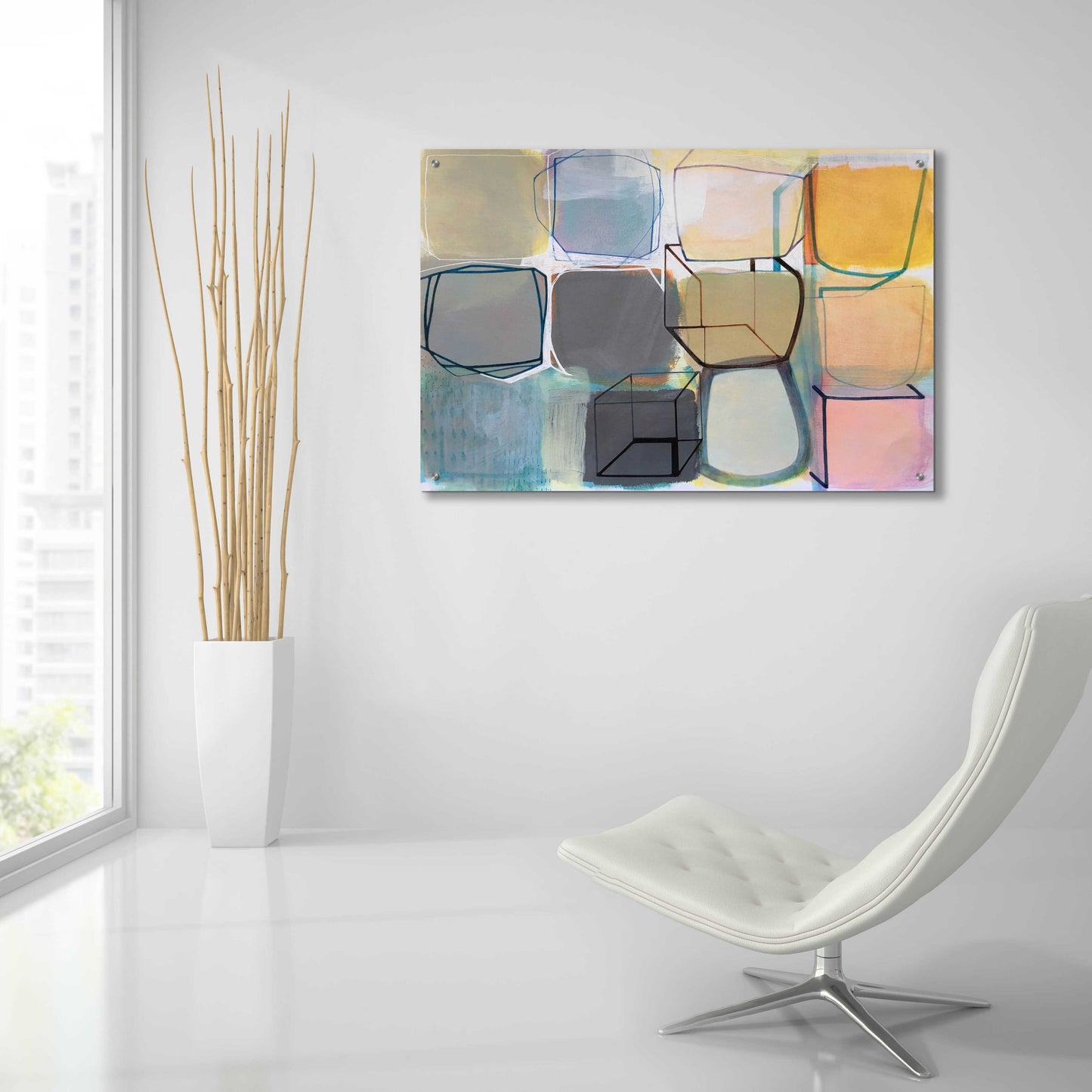 Epic Art 'Paper Abstract 2' by Naomi Taitz Duffy, Acrylic Glass Wall Art,36x24