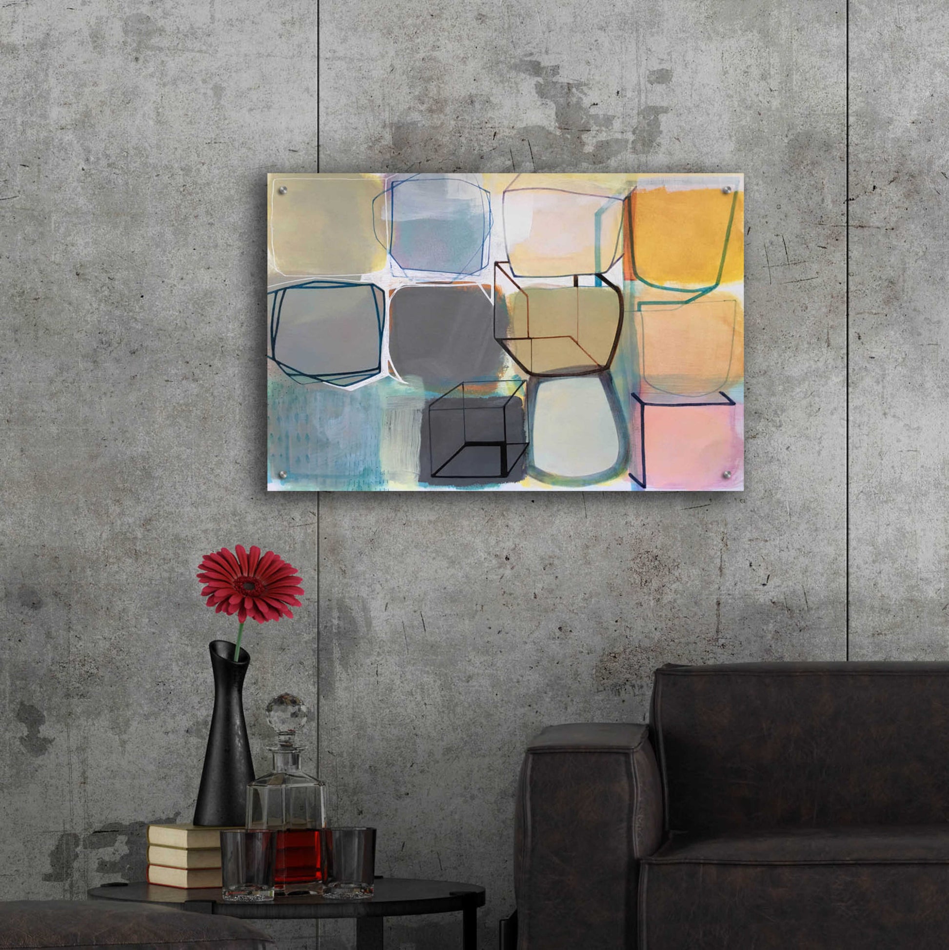 Epic Art 'Paper Abstract 2' by Naomi Taitz Duffy, Acrylic Glass Wall Art,36x24