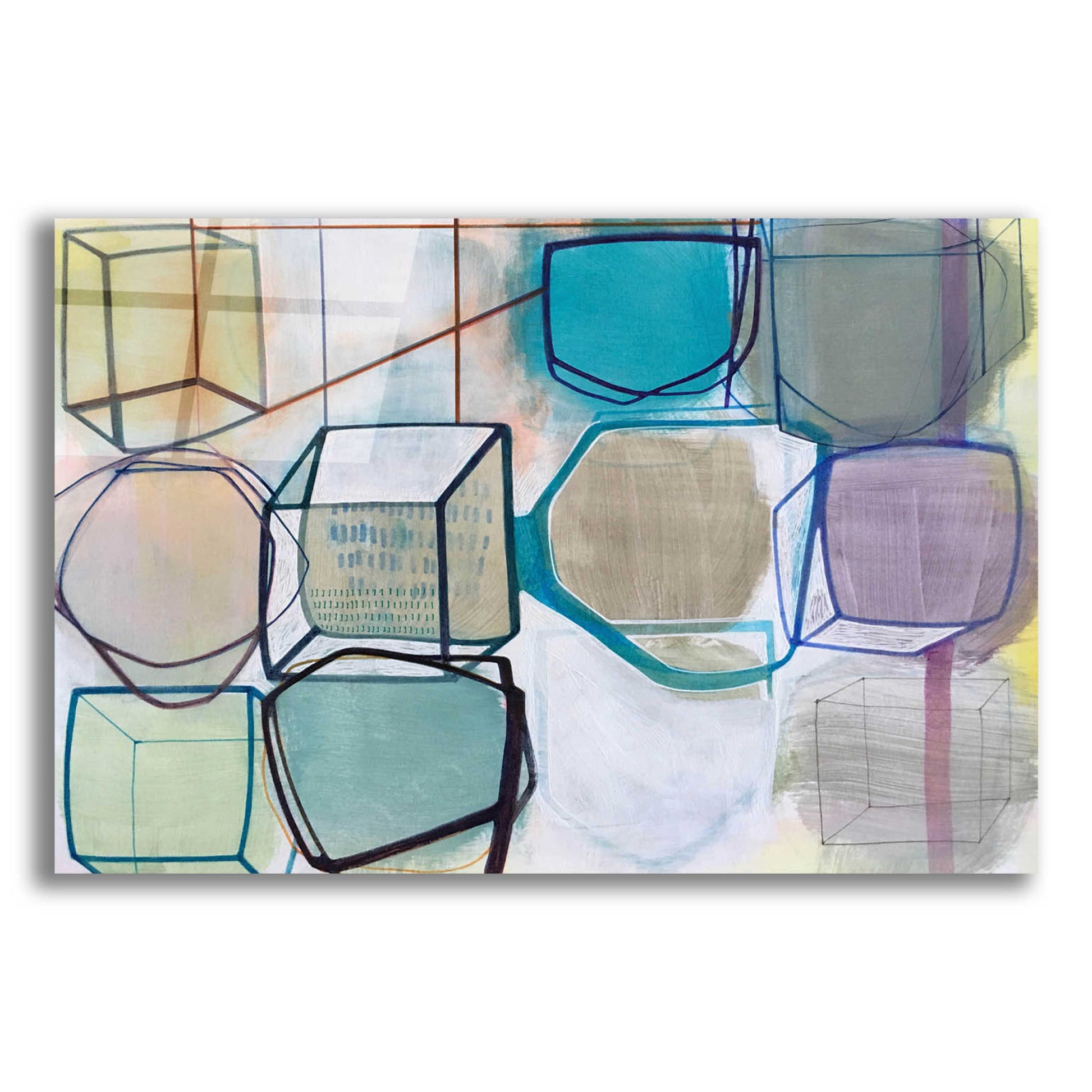 Epic Art 'Paper Abstract 3' by Naomi Taitz Duffy, Acrylic Glass Wall Art,16x12