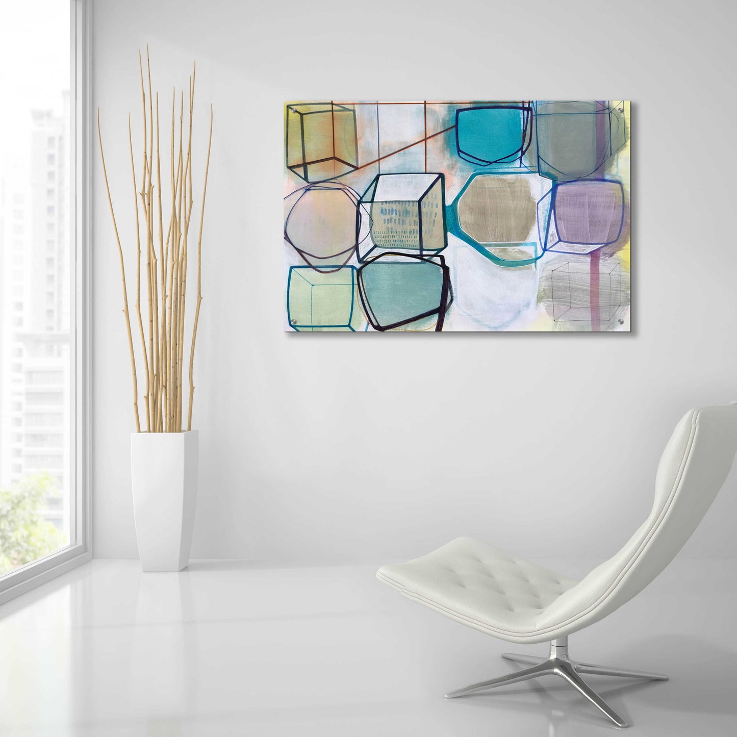 Epic Art 'Paper Abstract 3' by Naomi Taitz Duffy, Acrylic Glass Wall Art,36x24