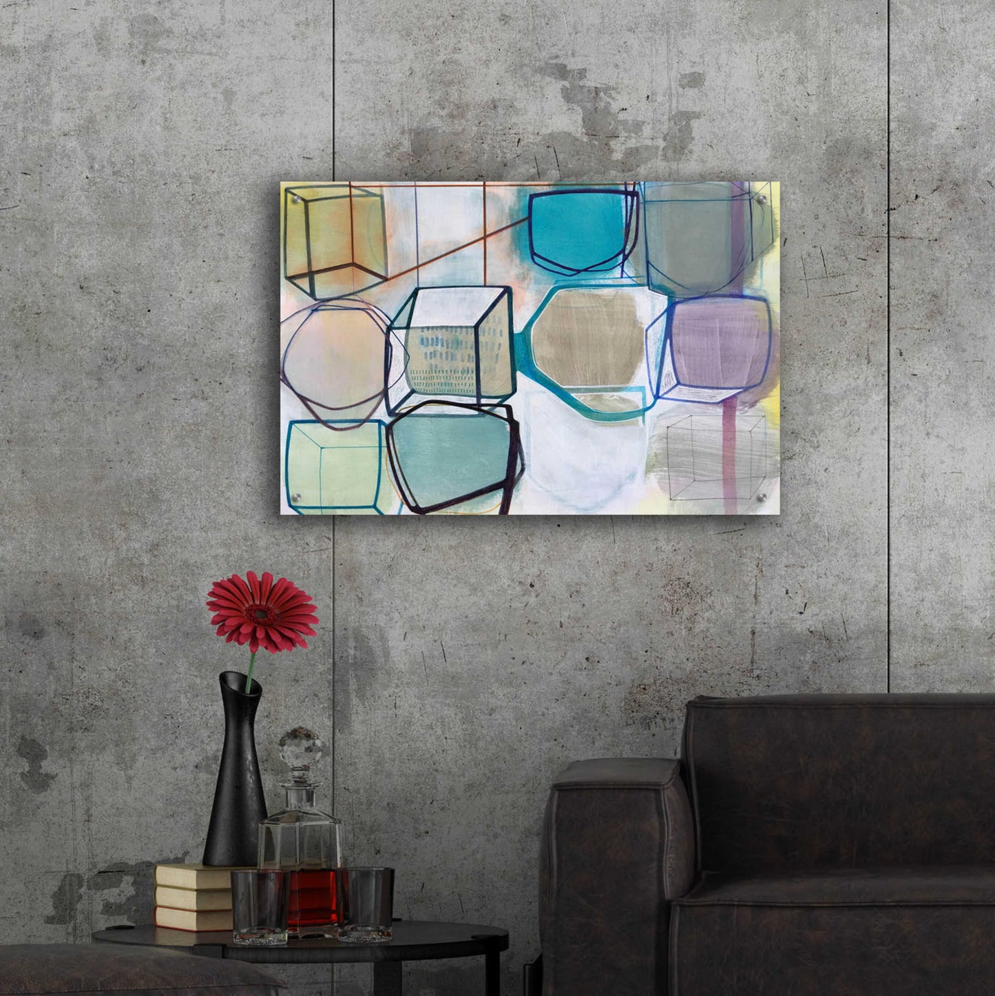 Epic Art 'Paper Abstract 3' by Naomi Taitz Duffy, Acrylic Glass Wall Art,36x24