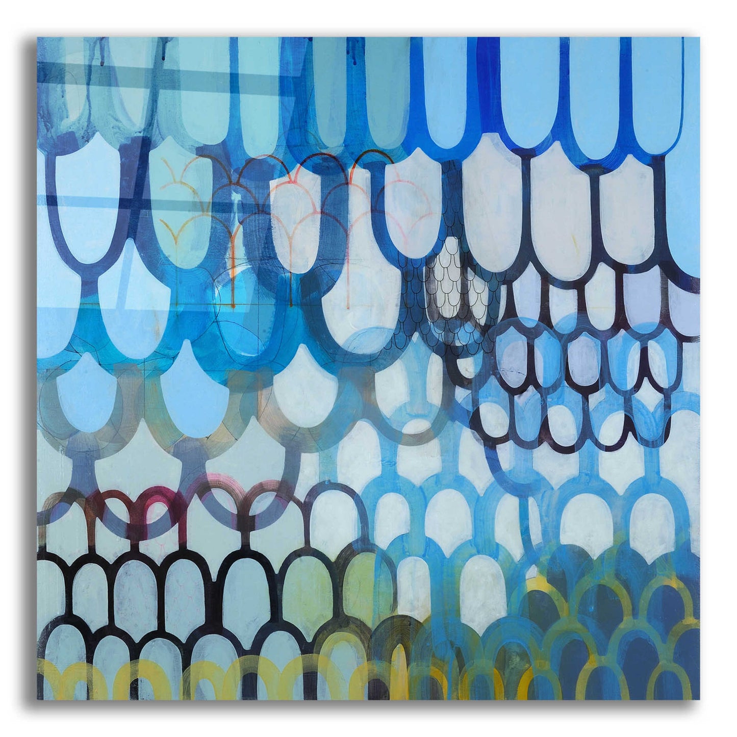 Epic Art 'Undulations' by Naomi Taitz Duffy, Acrylic Glass Wall Art,12x12