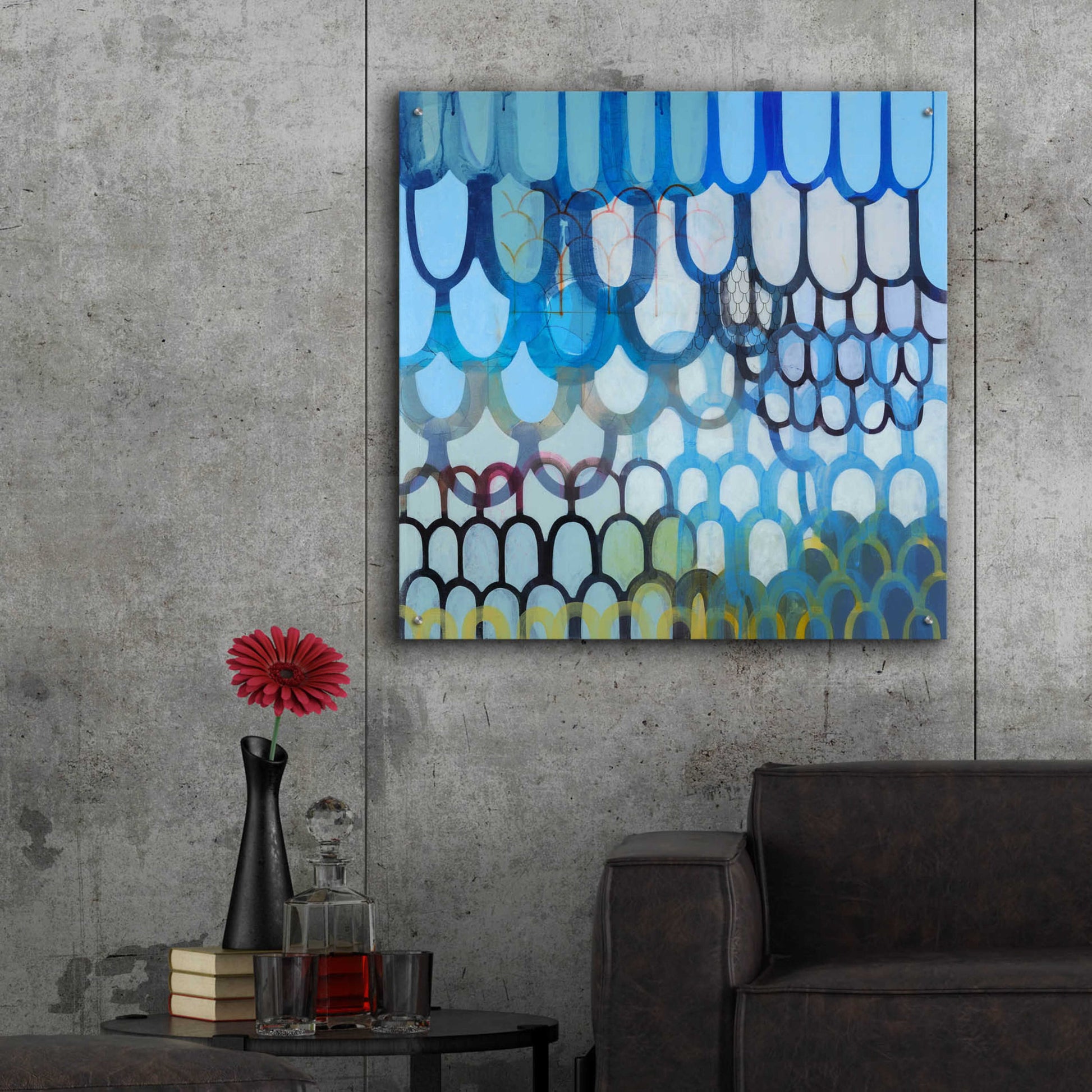 Epic Art 'Undulations' by Naomi Taitz Duffy, Acrylic Glass Wall Art,36x36