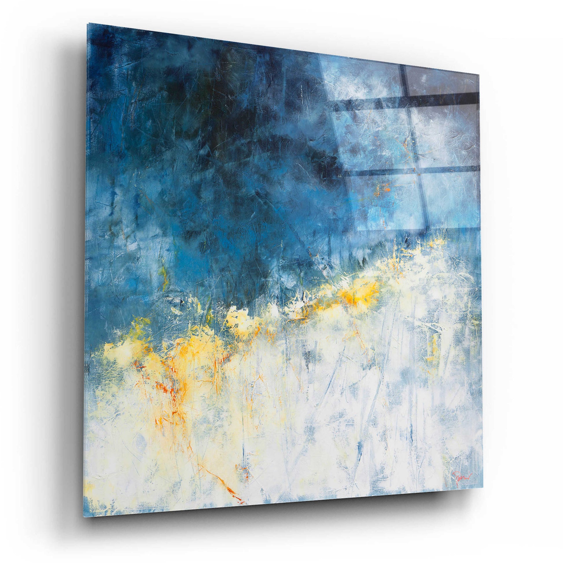 Epic Art 'Yellow Bloom' by Patrick Dennis, Acrylic Glass Wall Art,12x12