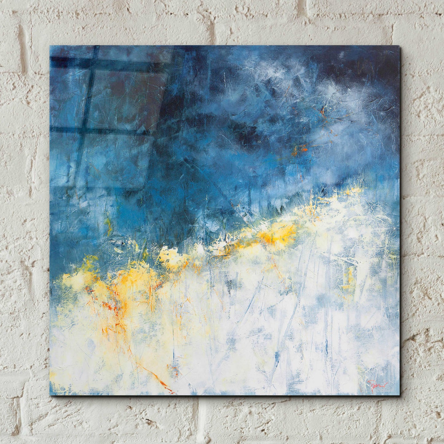 Epic Art 'Yellow Bloom' by Patrick Dennis, Acrylic Glass Wall Art,12x12