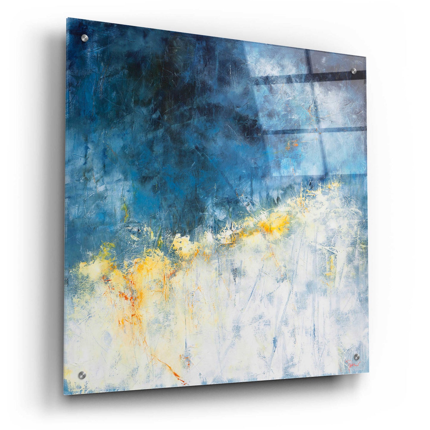 Epic Art 'Yellow Bloom' by Patrick Dennis, Acrylic Glass Wall Art,24x24