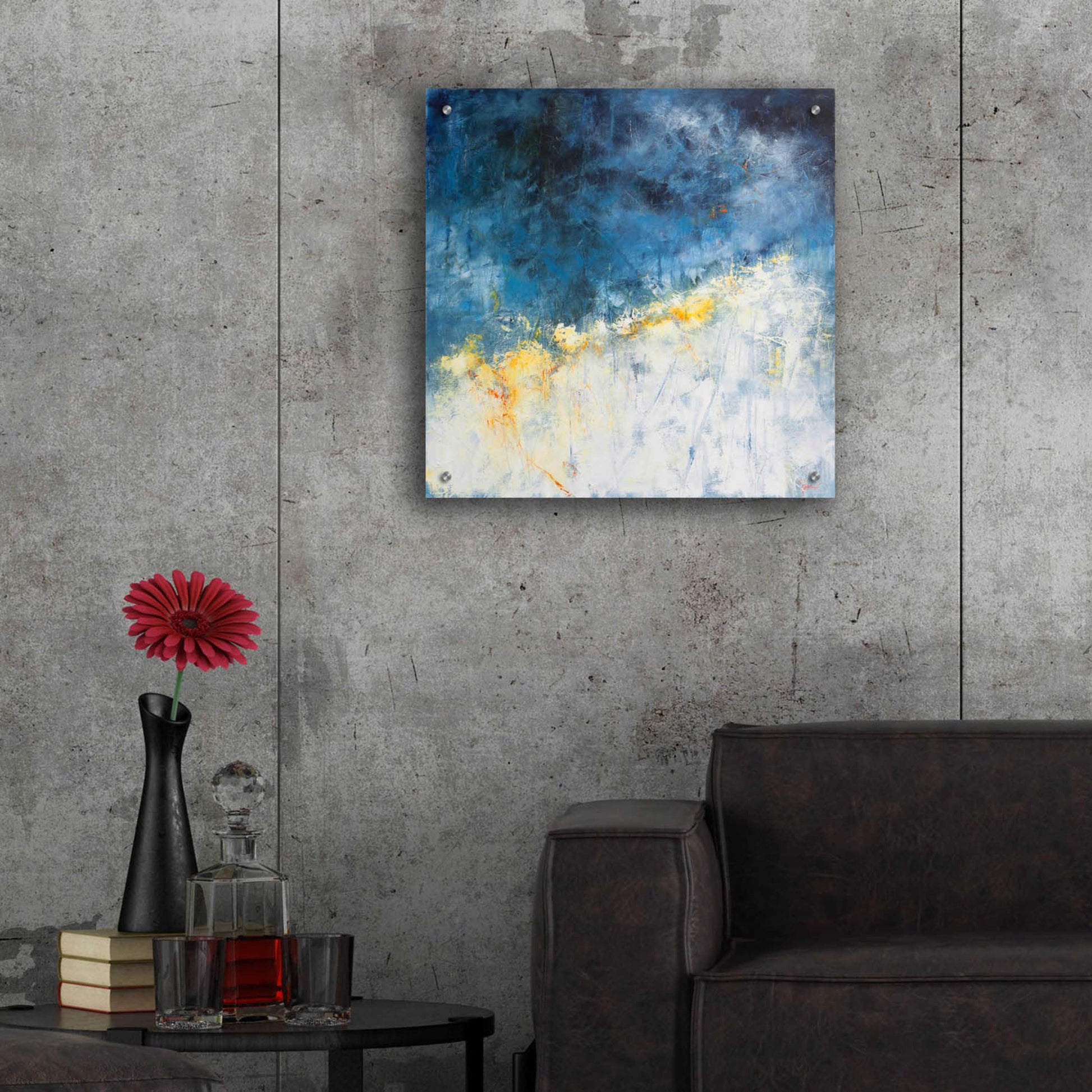 Epic Art 'Yellow Bloom' by Patrick Dennis, Acrylic Glass Wall Art,24x24