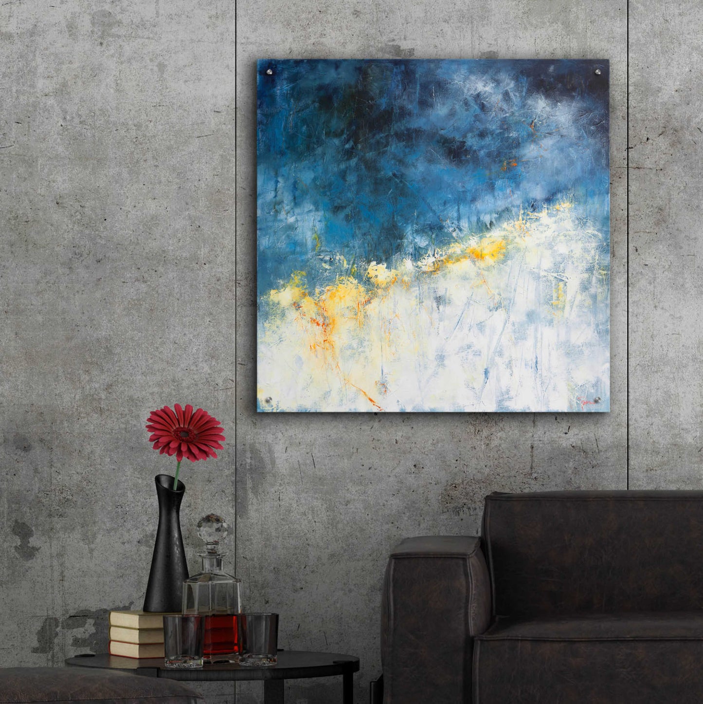 Epic Art 'Yellow Bloom' by Patrick Dennis, Acrylic Glass Wall Art,36x36