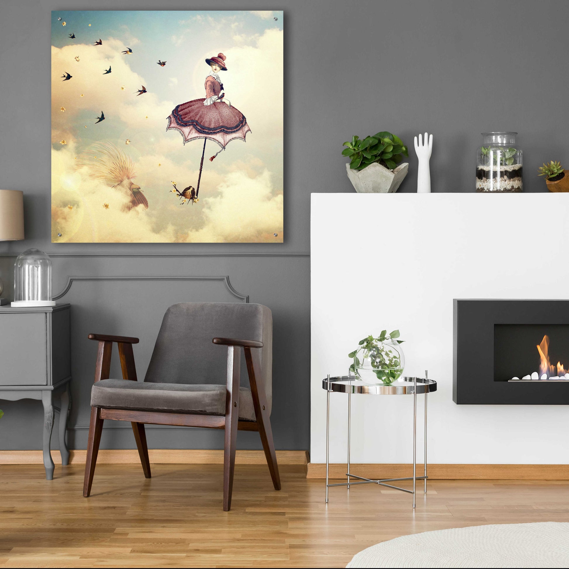 Epic Art 'Another Kind of Mary Poppins' by Paula Belle Flores, Acrylic Glass Wall Art,36x36