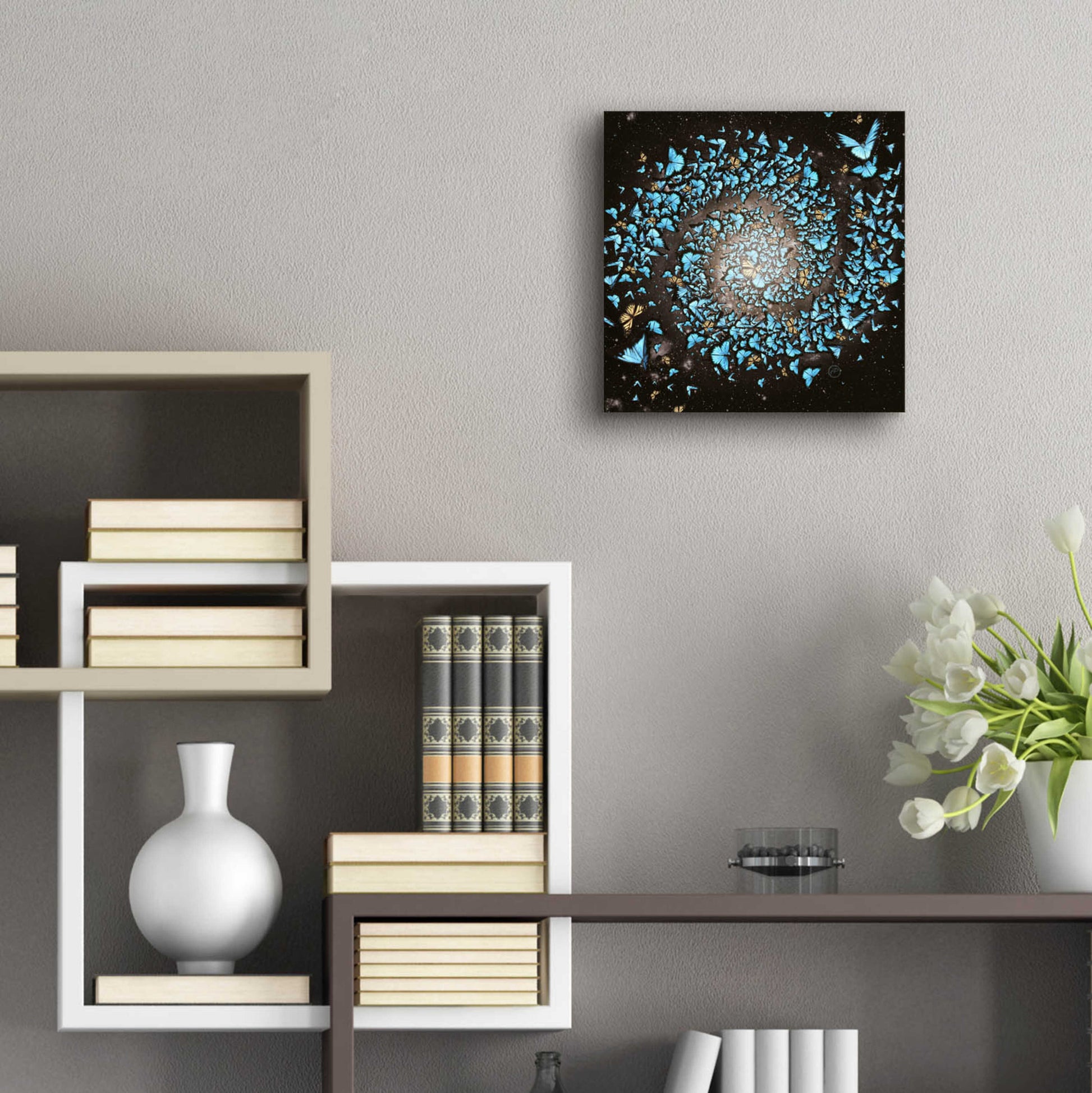 Epic Art 'Butterfly Galaxy' by Paula Belle Flores, Acrylic Glass Wall Art,12x12