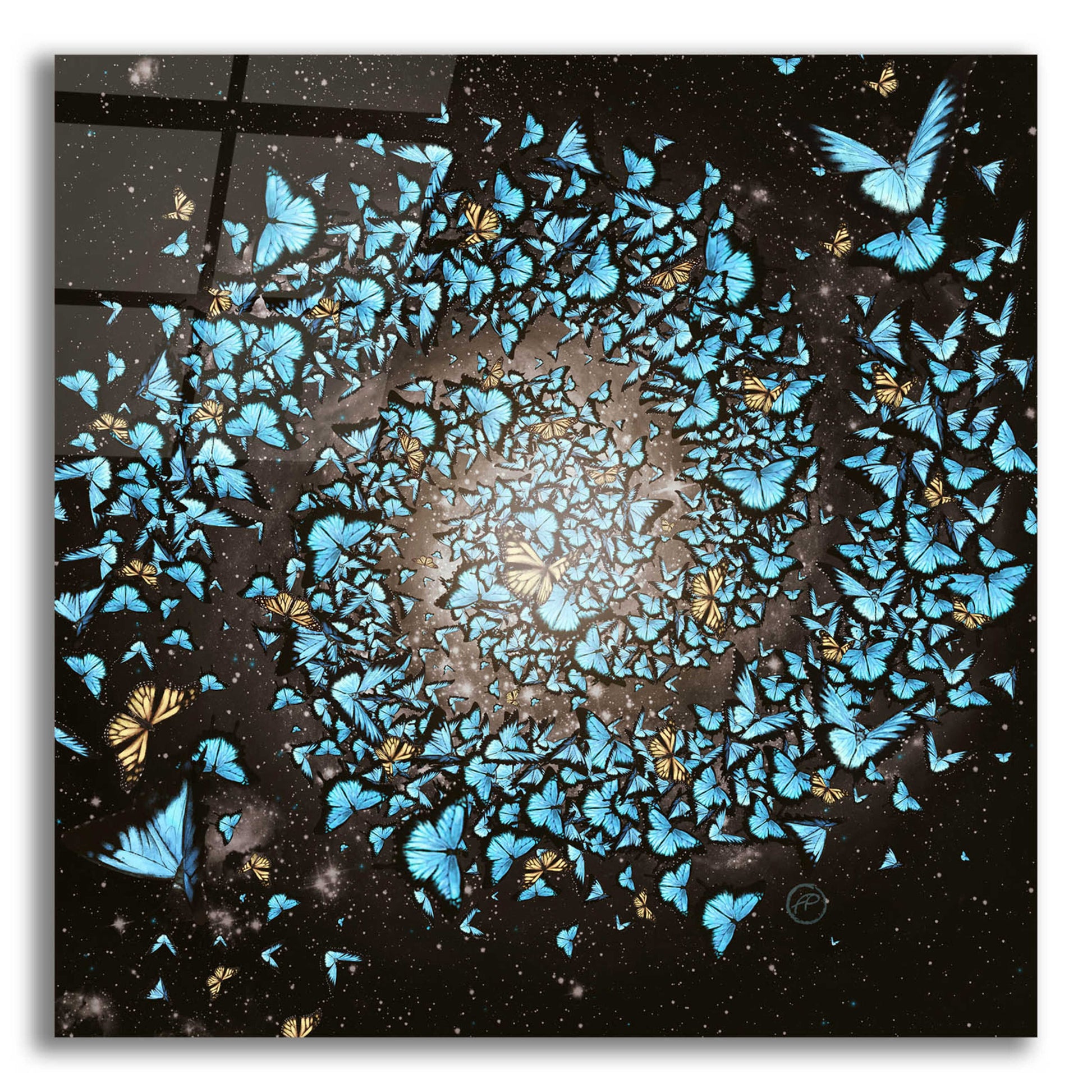 Epic Art 'Butterfly Galaxy' by Paula Belle Flores, Acrylic Glass Wall Art,12x12