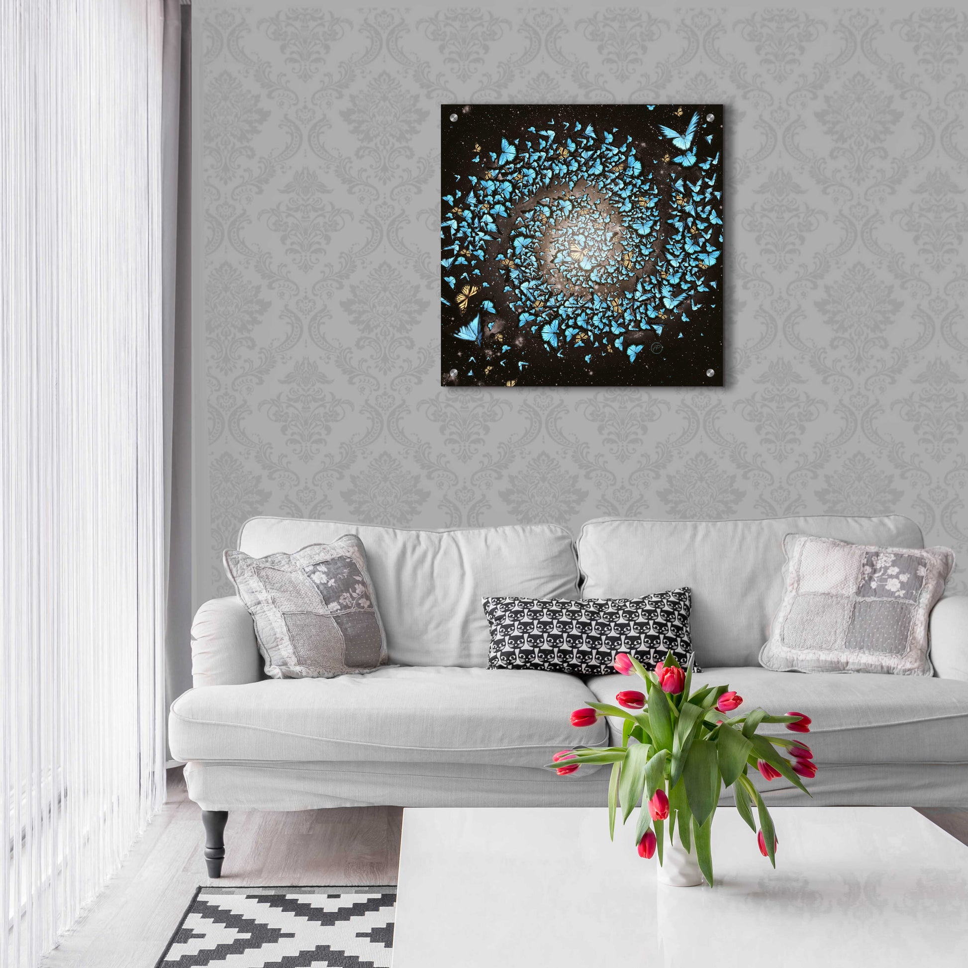 Epic Art 'Butterfly Galaxy' by Paula Belle Flores, Acrylic Glass Wall Art,24x24