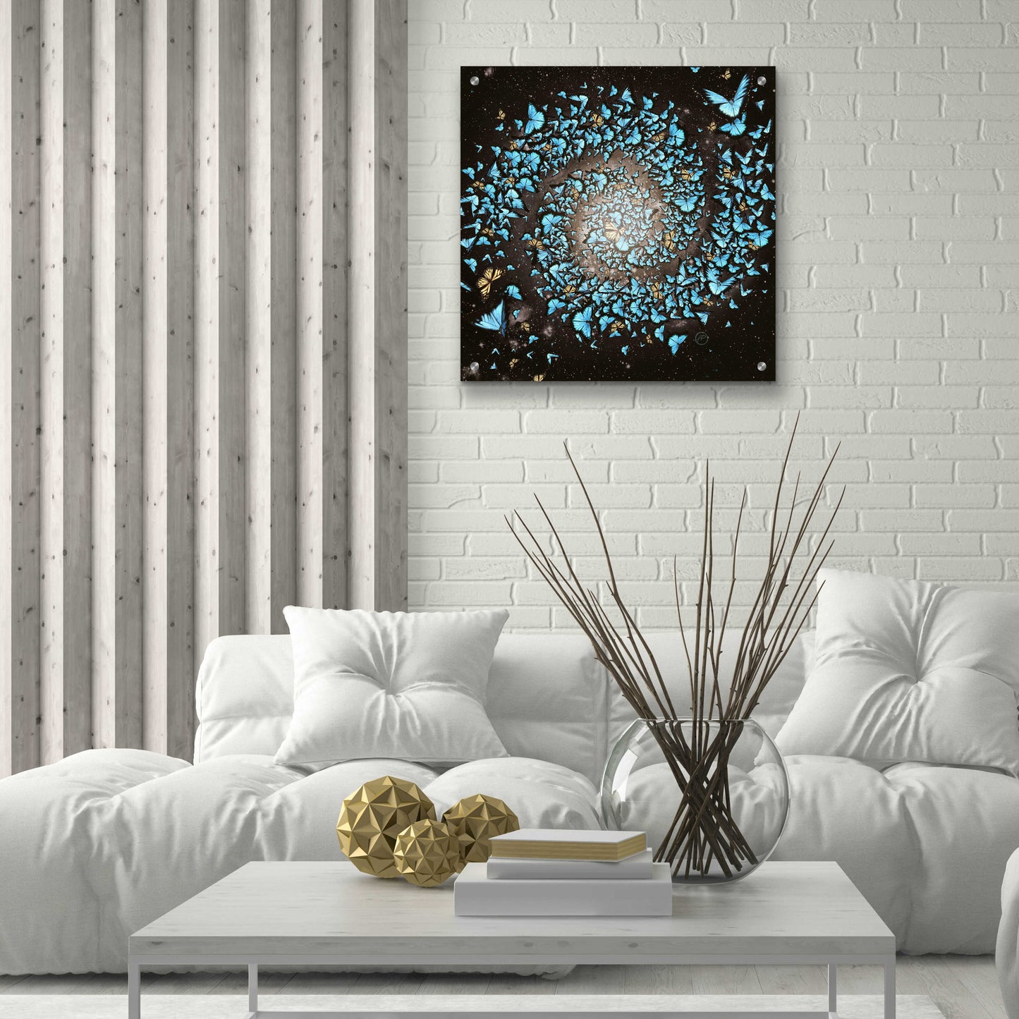 Epic Art 'Butterfly Galaxy' by Paula Belle Flores, Acrylic Glass Wall Art,24x24