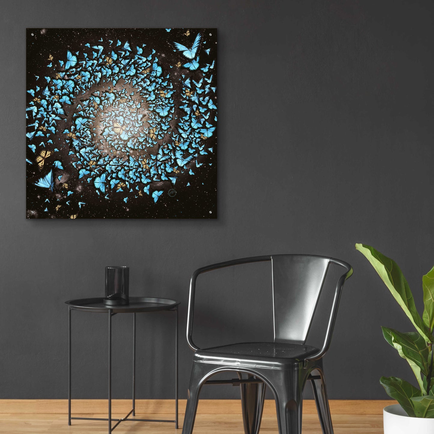 Epic Art 'Butterfly Galaxy' by Paula Belle Flores, Acrylic Glass Wall Art,36x36