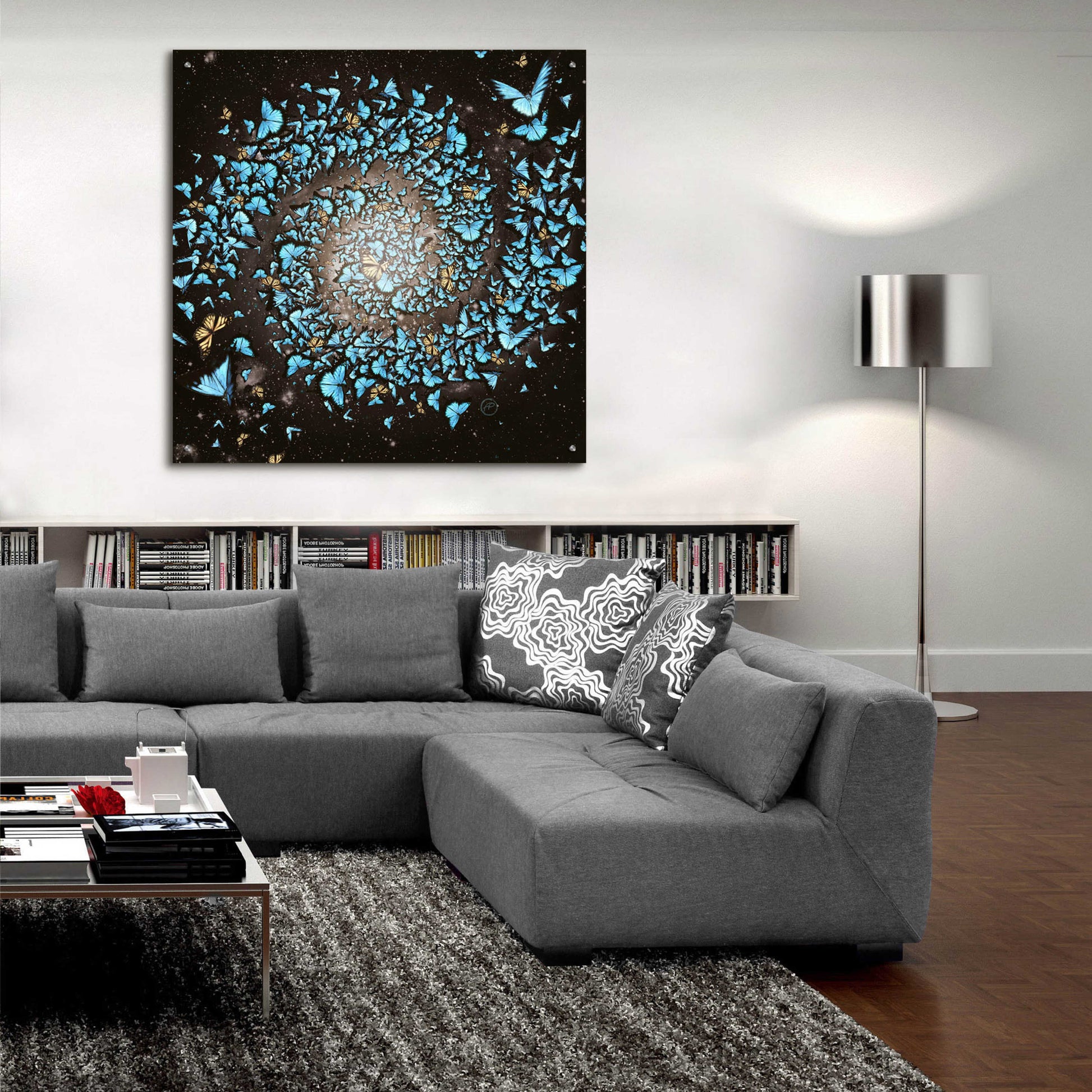 Epic Art 'Butterfly Galaxy' by Paula Belle Flores, Acrylic Glass Wall Art,36x36