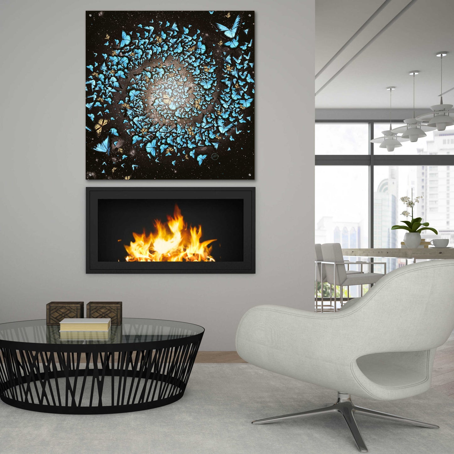 Epic Art 'Butterfly Galaxy' by Paula Belle Flores, Acrylic Glass Wall Art,36x36