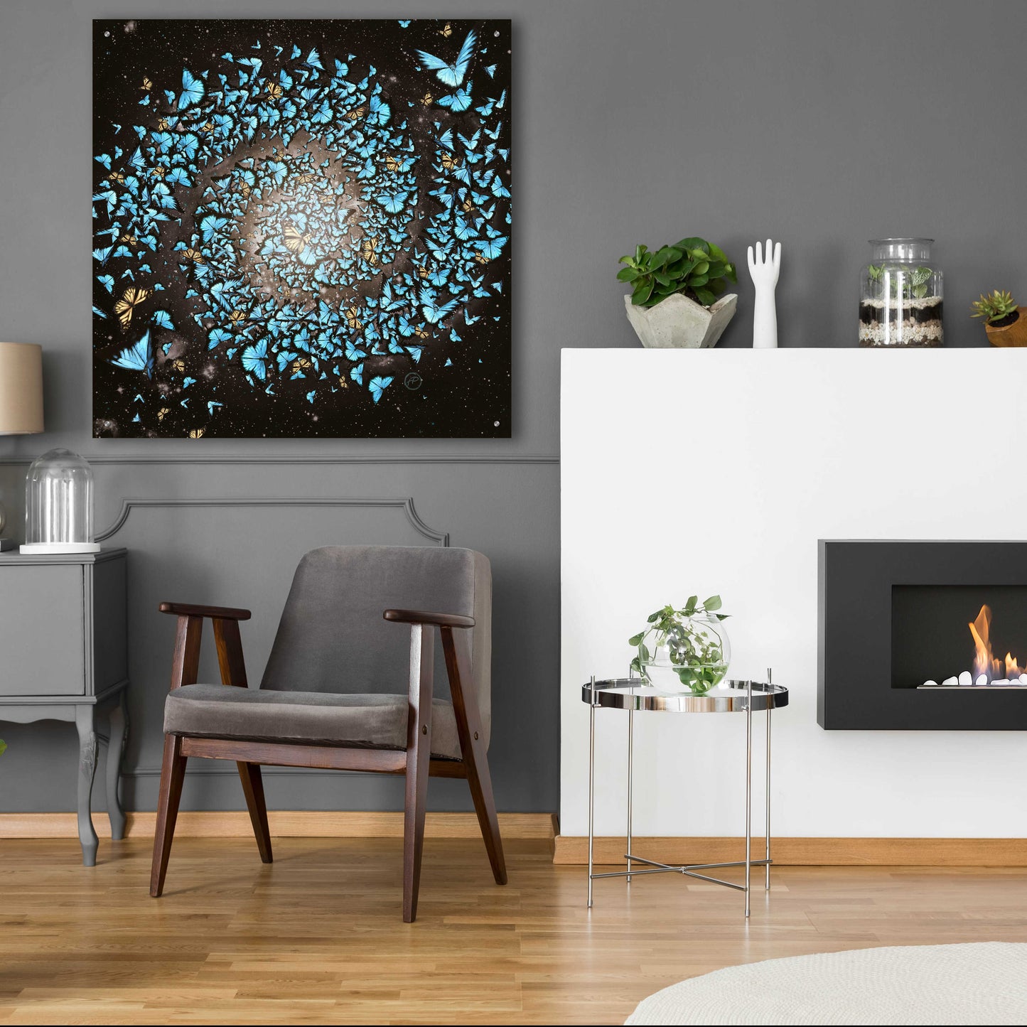 Epic Art 'Butterfly Galaxy' by Paula Belle Flores, Acrylic Glass Wall Art,36x36