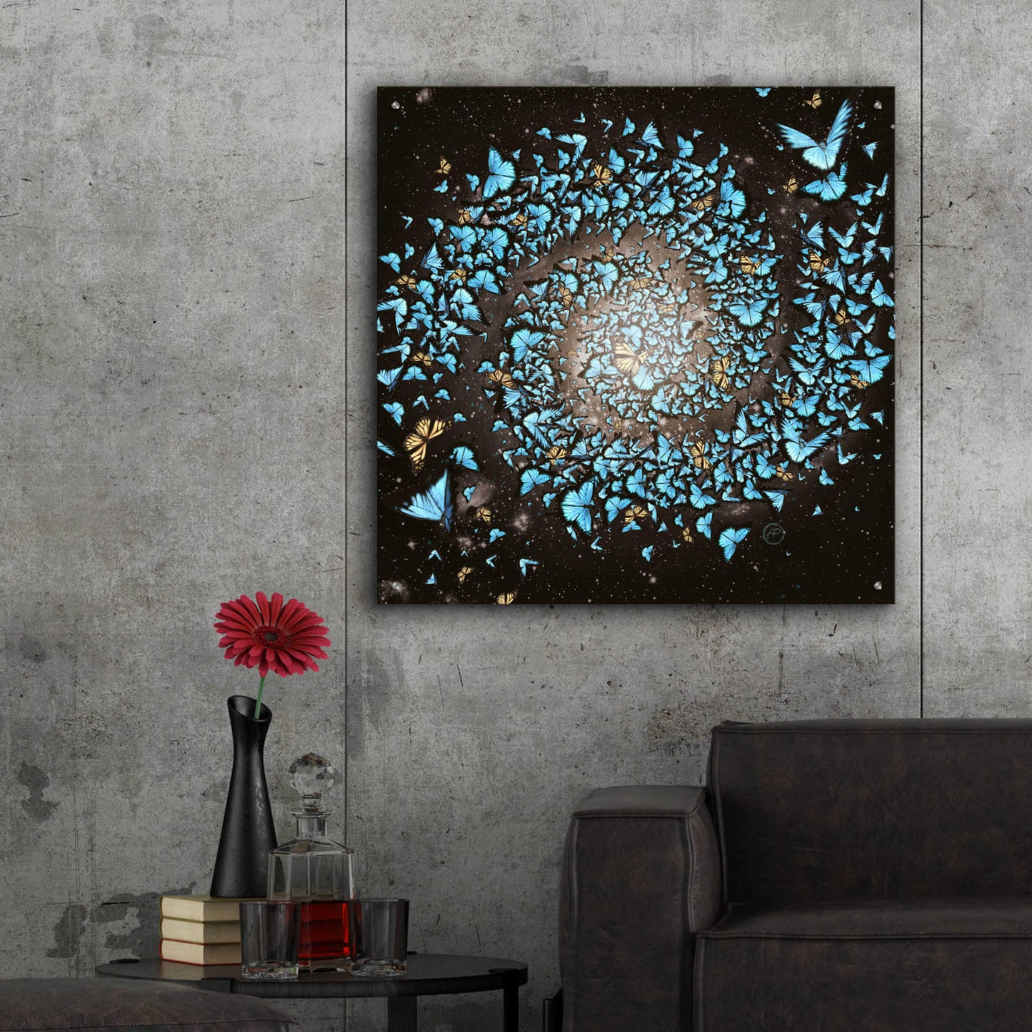 Epic Art 'Butterfly Galaxy' by Paula Belle Flores, Acrylic Glass Wall Art,36x36