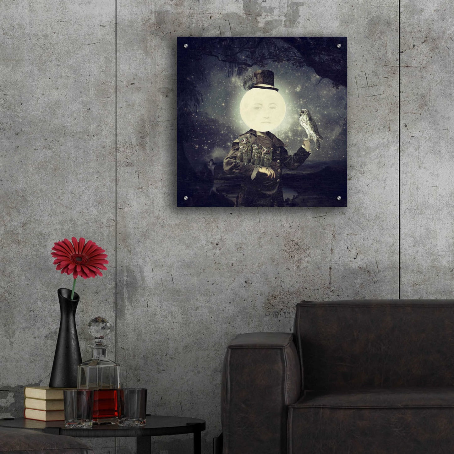 Epic Art 'Full Moon' by Paula Belle Flores, Acrylic Glass Wall Art,24x24