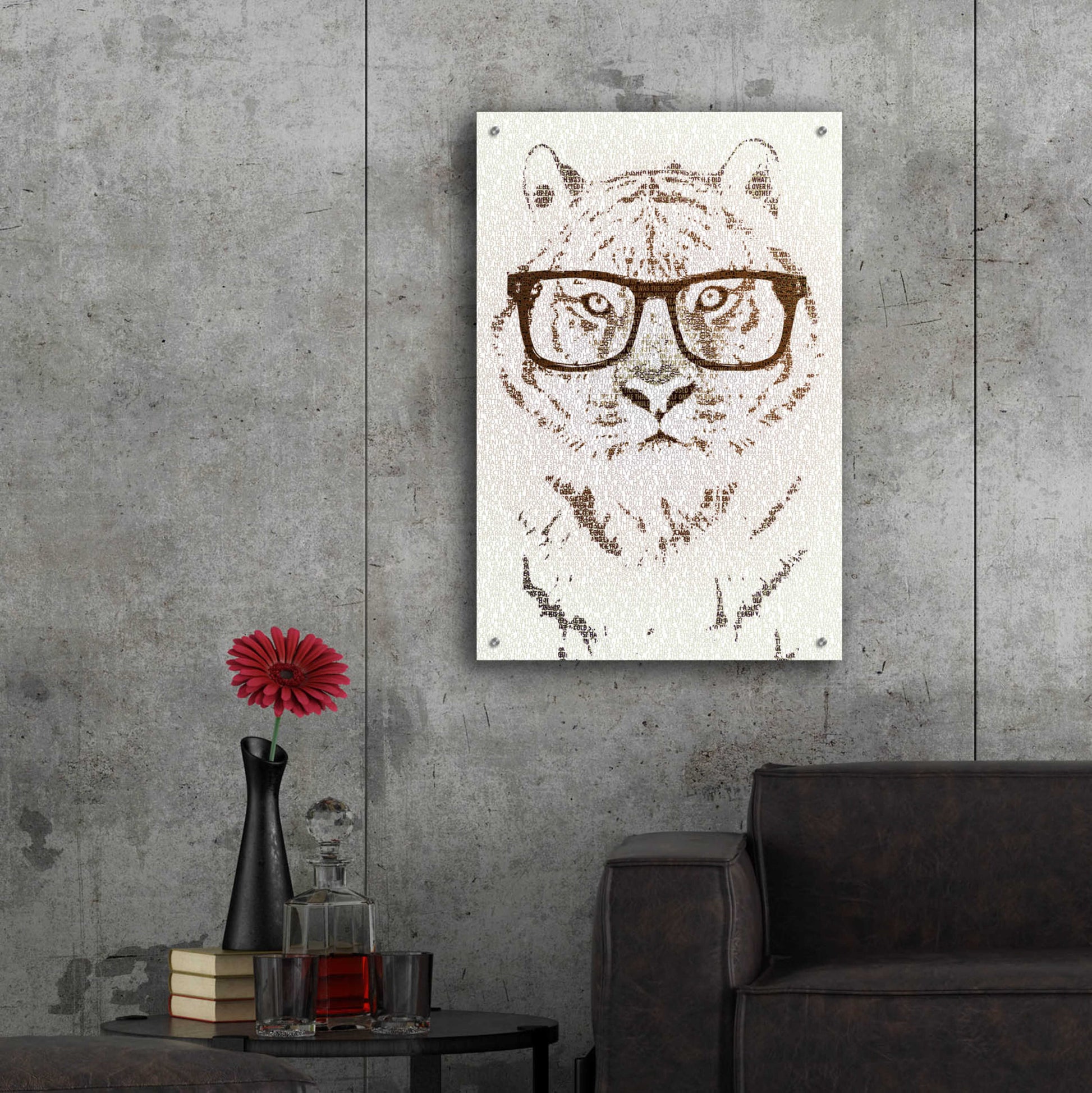 Epic Art 'Hipster Tiger' by Paula Belle Flores, Acrylic Glass Wall Art,24x36