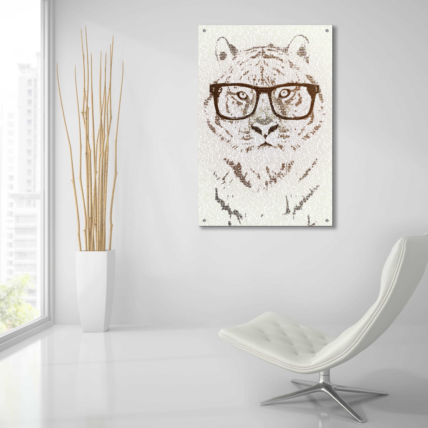 Epic Art 'Hipster Tiger' by Paula Belle Flores, Acrylic Glass Wall Art,24x36