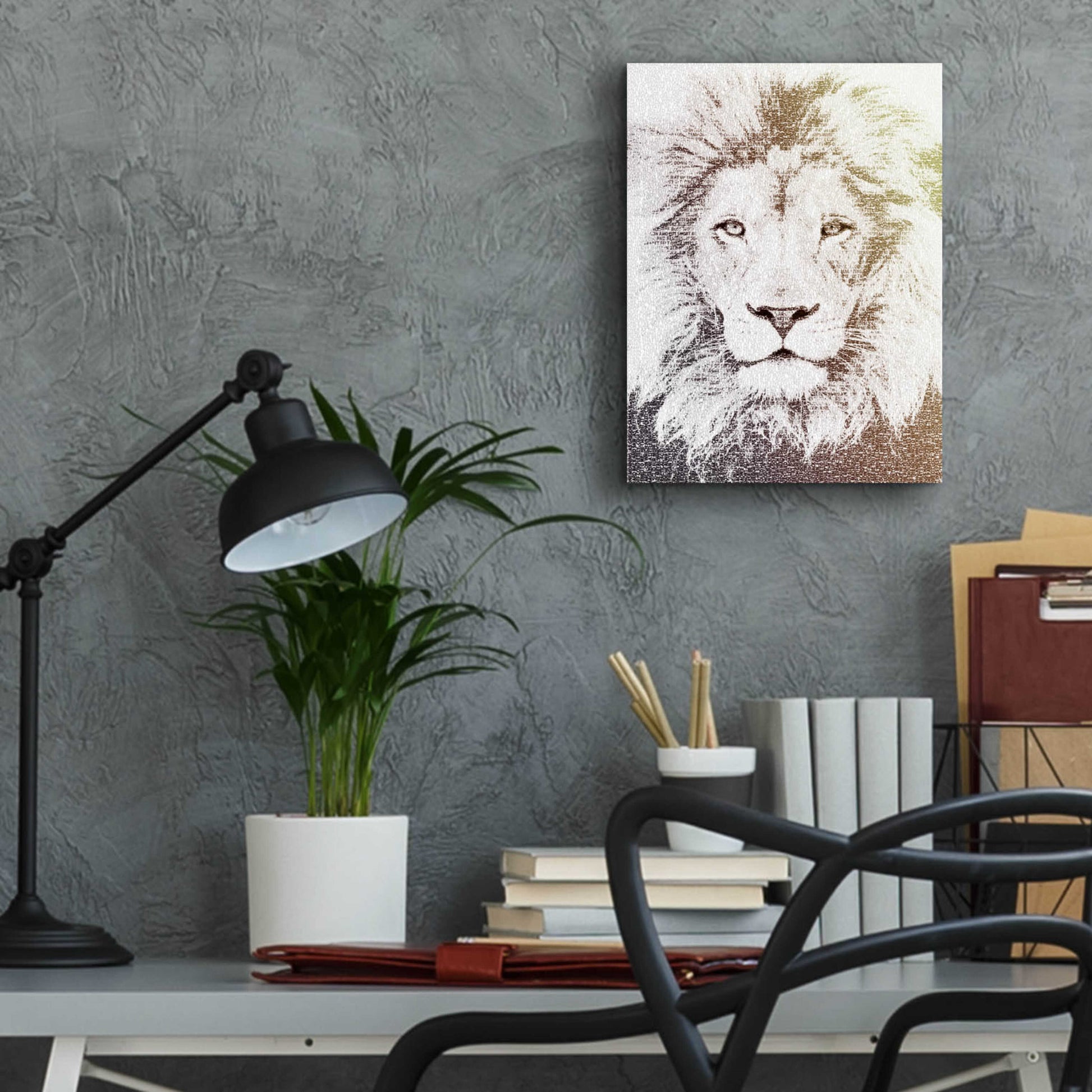 Epic Art 'Lion' by Paula Belle Flores, Acrylic Glass Wall Art,12x16