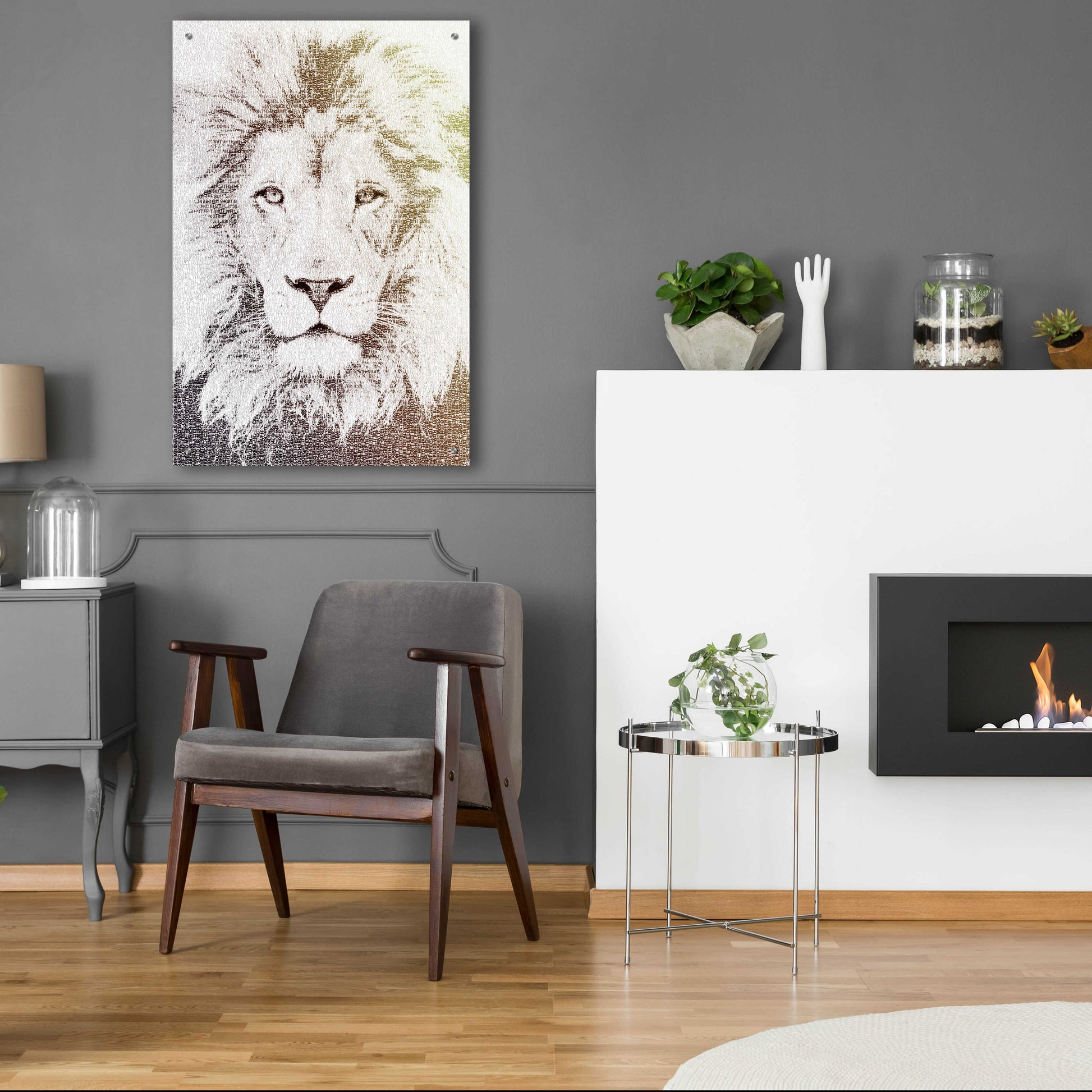 Epic Art 'Lion' by Paula Belle Flores, Acrylic Glass Wall Art,24x36