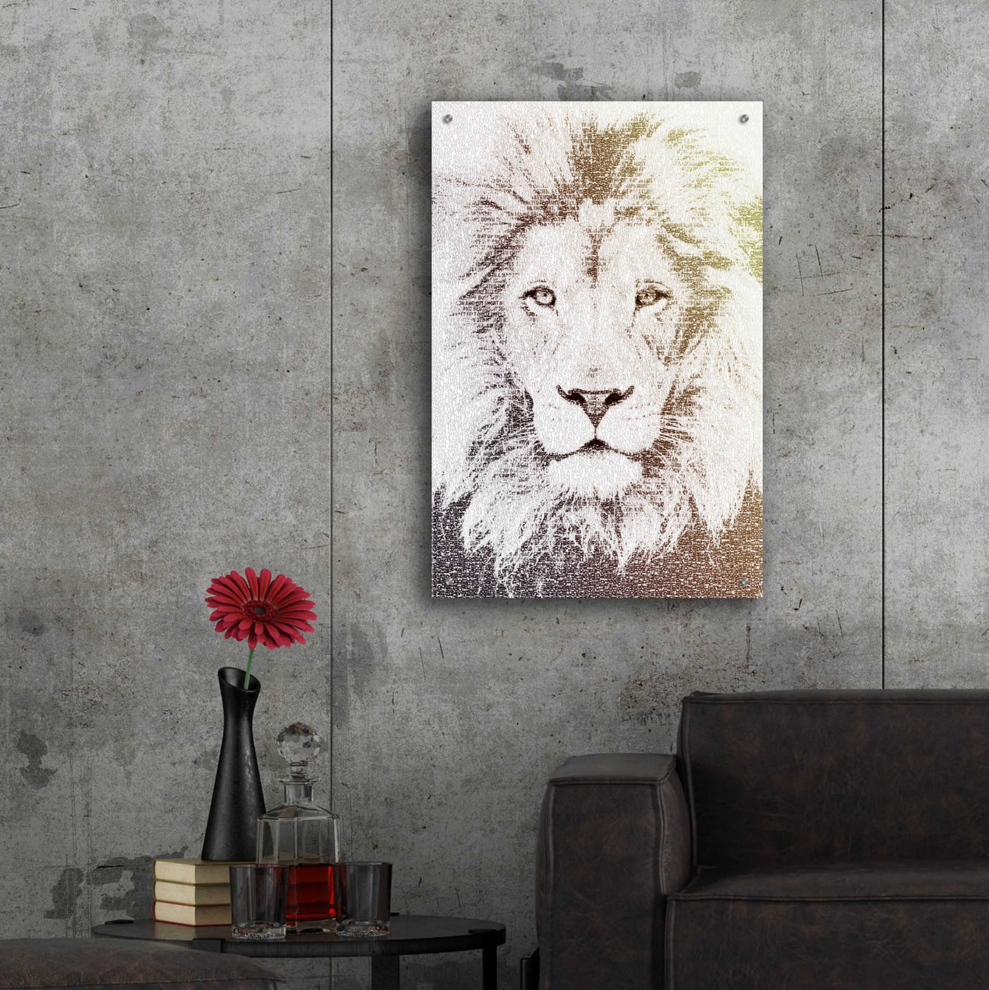 Epic Art 'Lion' by Paula Belle Flores, Acrylic Glass Wall Art,24x36