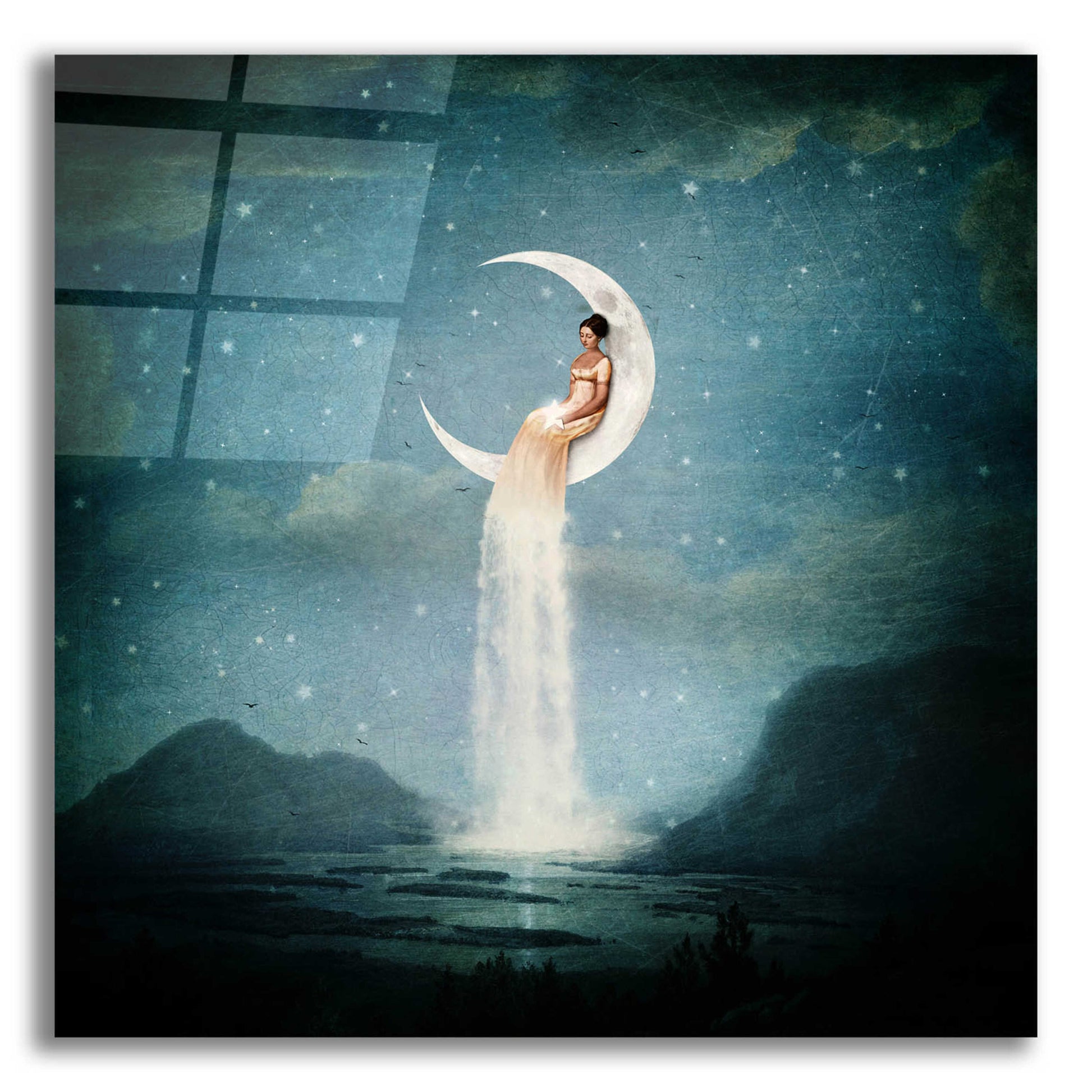 Epic Art 'Moon River Lady' by Paula Belle Flores, Acrylic Glass Wall Art,12x12