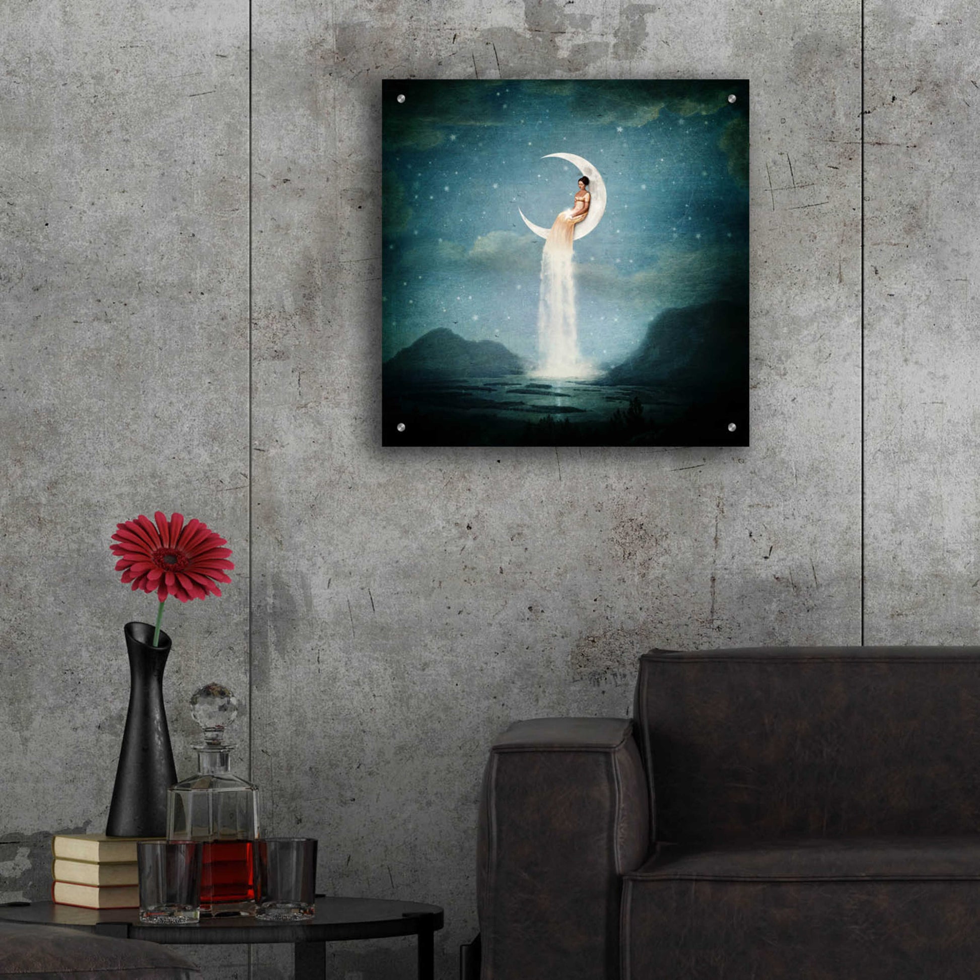 Epic Art 'Moon River Lady' by Paula Belle Flores, Acrylic Glass Wall Art,24x24