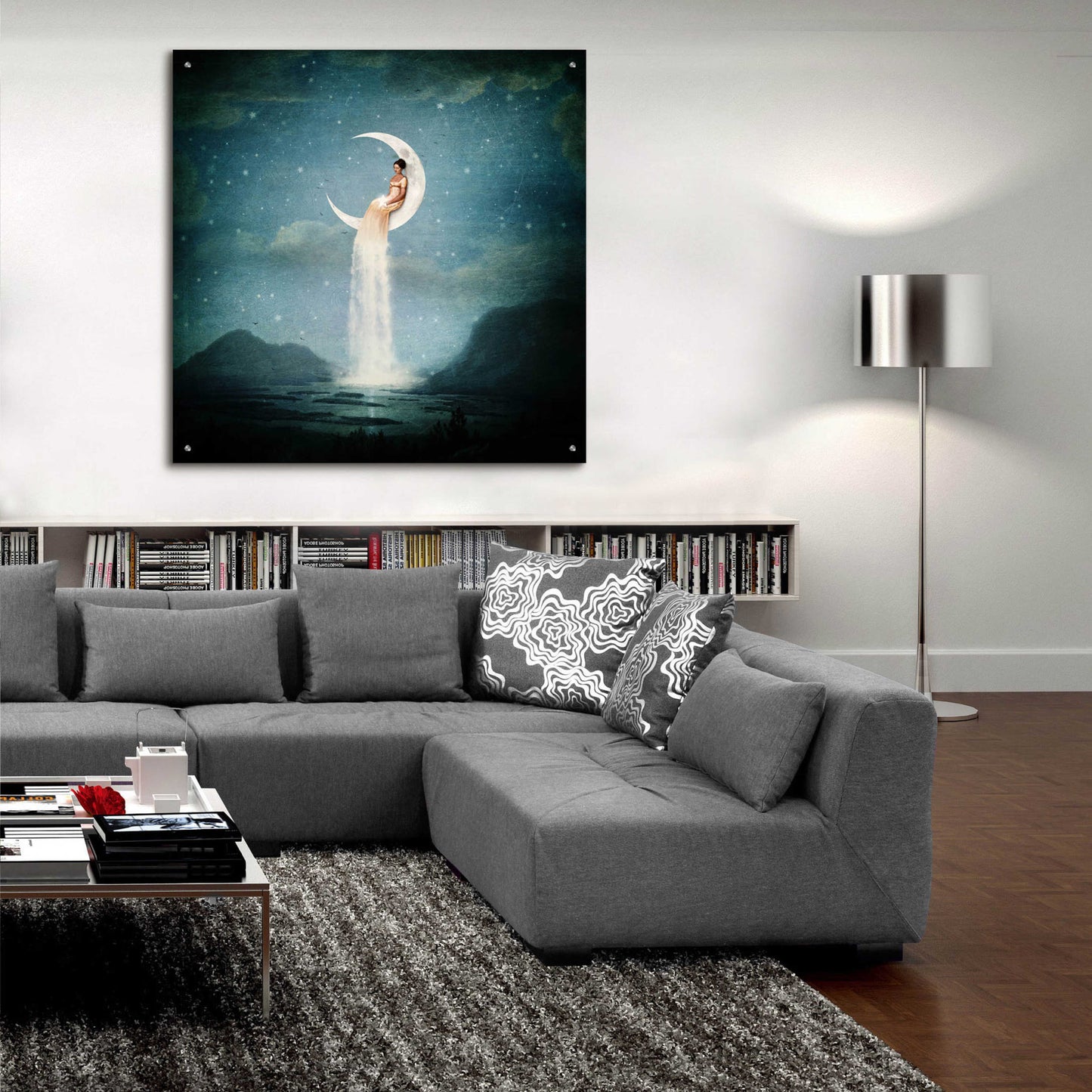 Epic Art 'Moon River Lady' by Paula Belle Flores, Acrylic Glass Wall Art,36x36