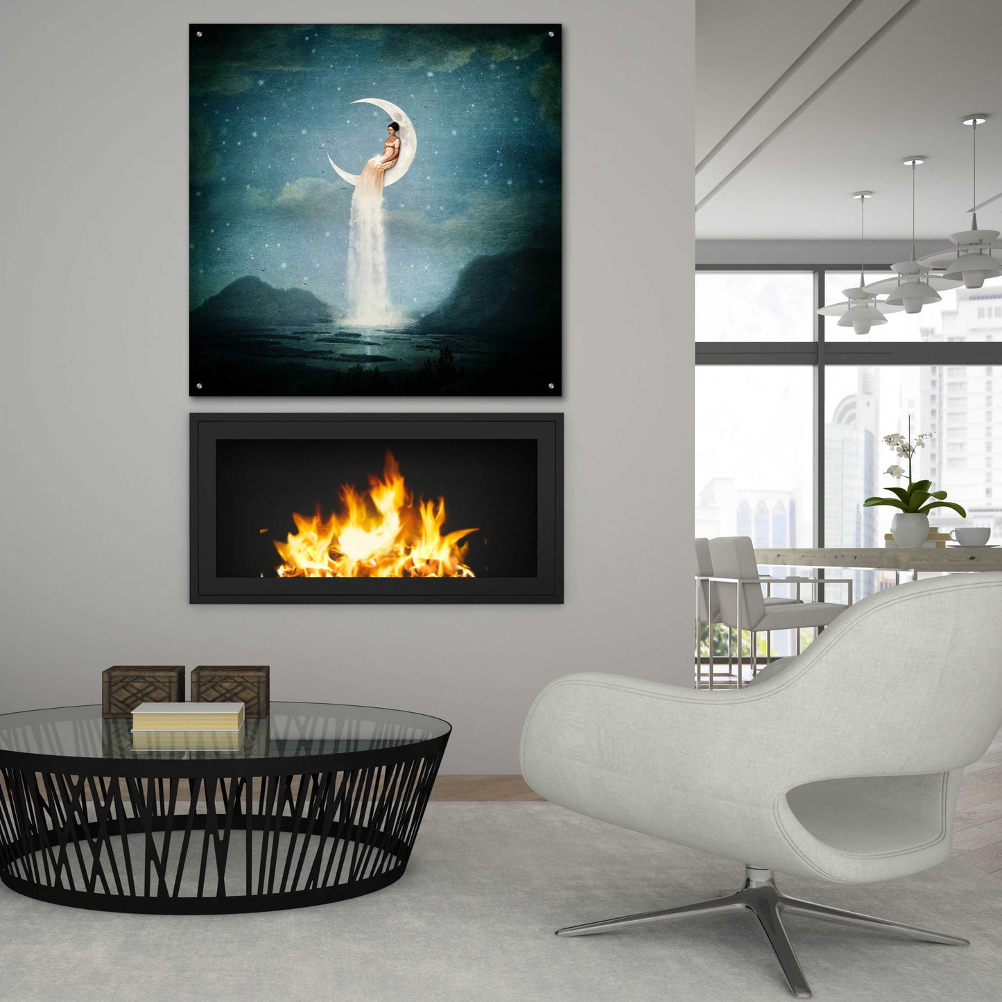 Epic Art 'Moon River Lady' by Paula Belle Flores, Acrylic Glass Wall Art,36x36