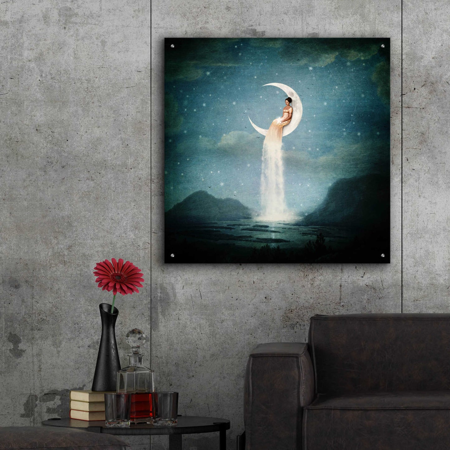 Epic Art 'Moon River Lady' by Paula Belle Flores, Acrylic Glass Wall Art,36x36