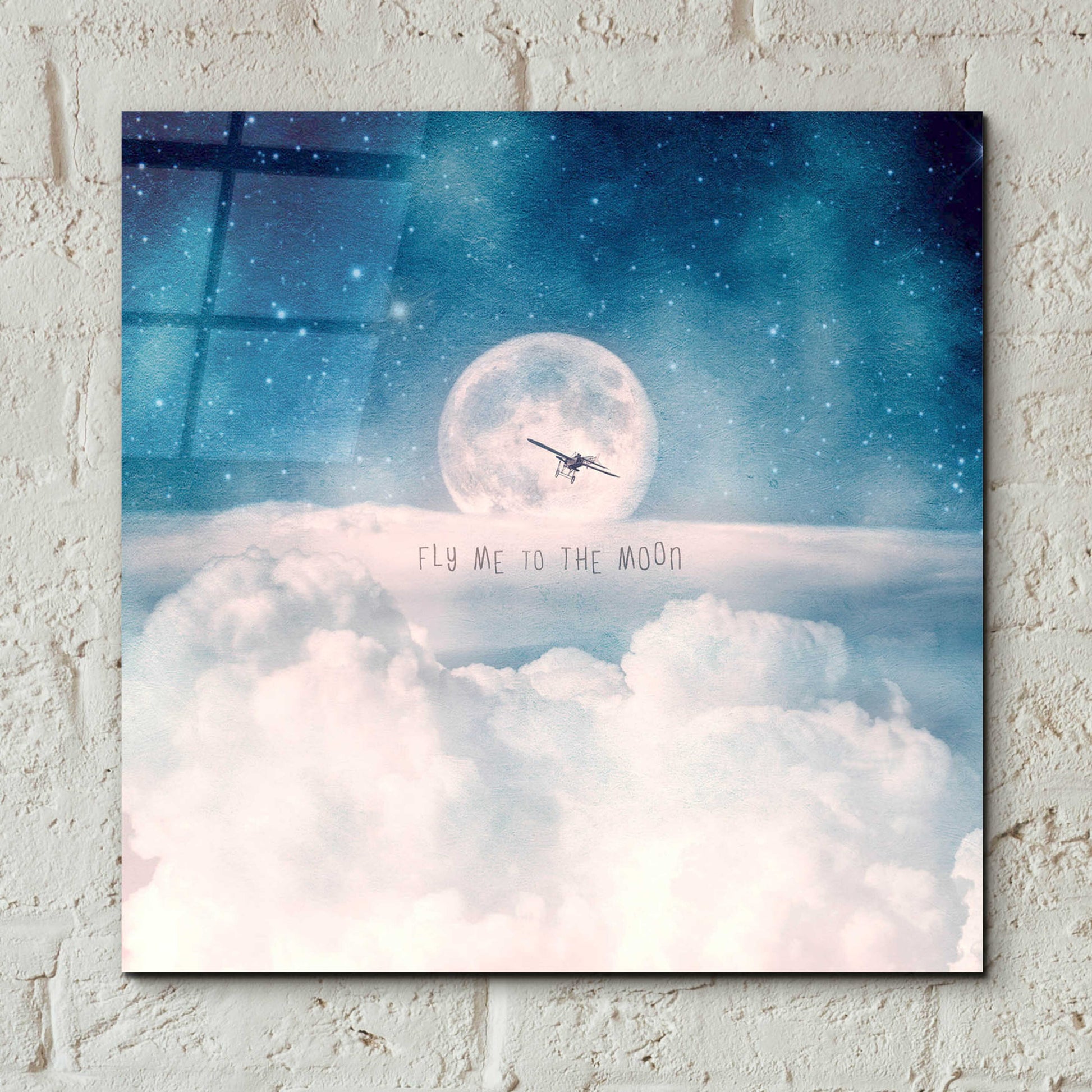 Epic Art 'Moonrise Over the Clouds' by Paula Belle Flores, Acrylic Glass Wall Art,12x12