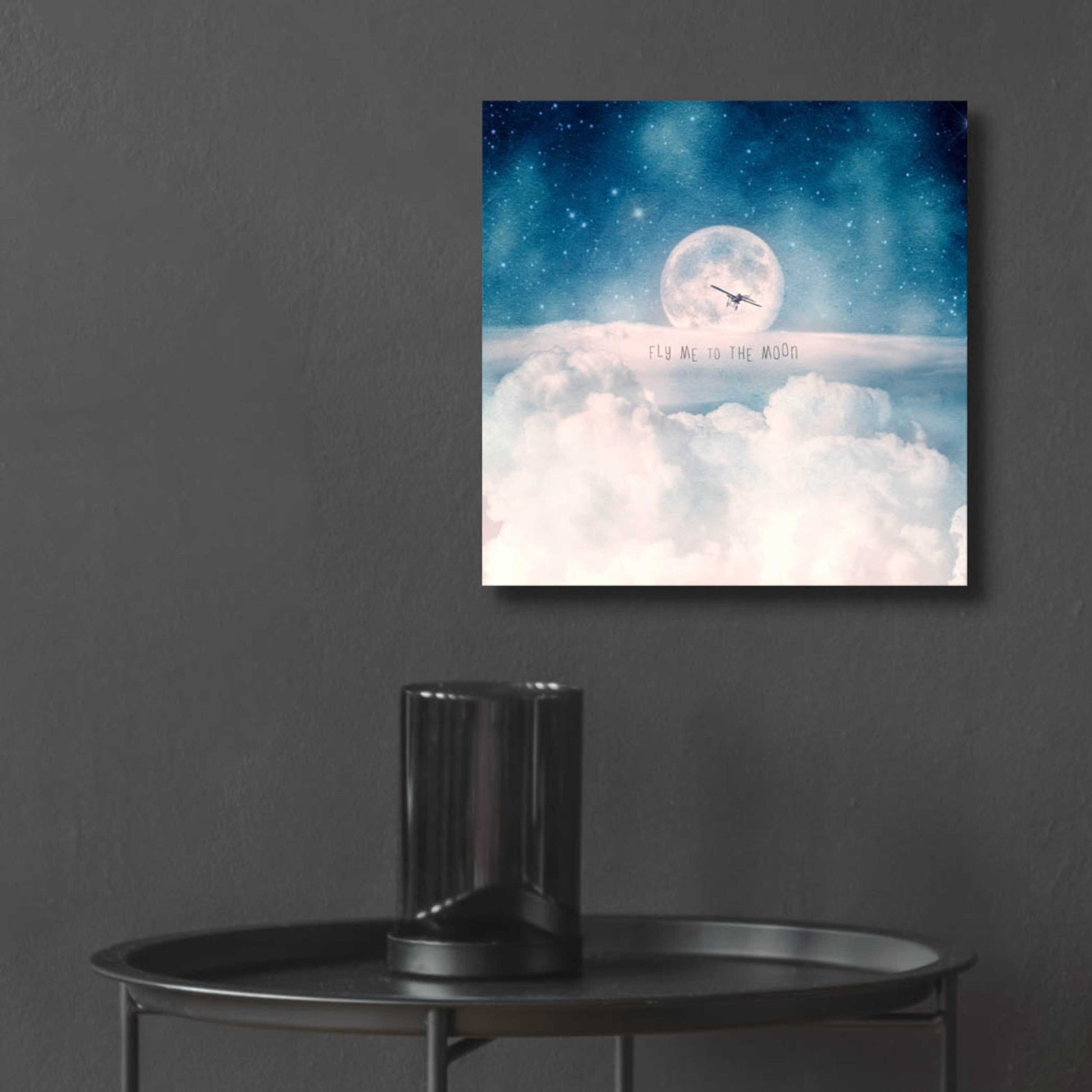 Epic Art 'Moonrise Over the Clouds' by Paula Belle Flores, Acrylic Glass Wall Art,12x12