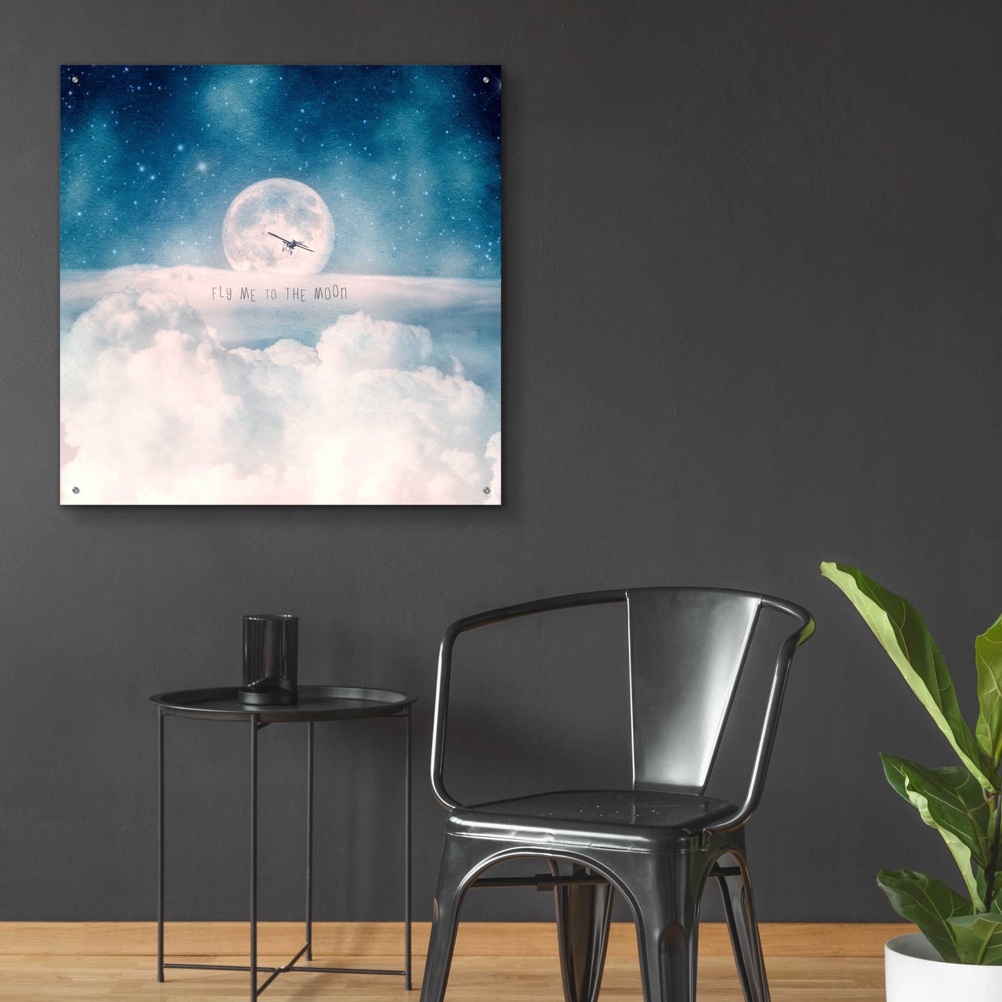 Epic Art 'Moonrise Over the Clouds' by Paula Belle Flores, Acrylic Glass Wall Art,36x36