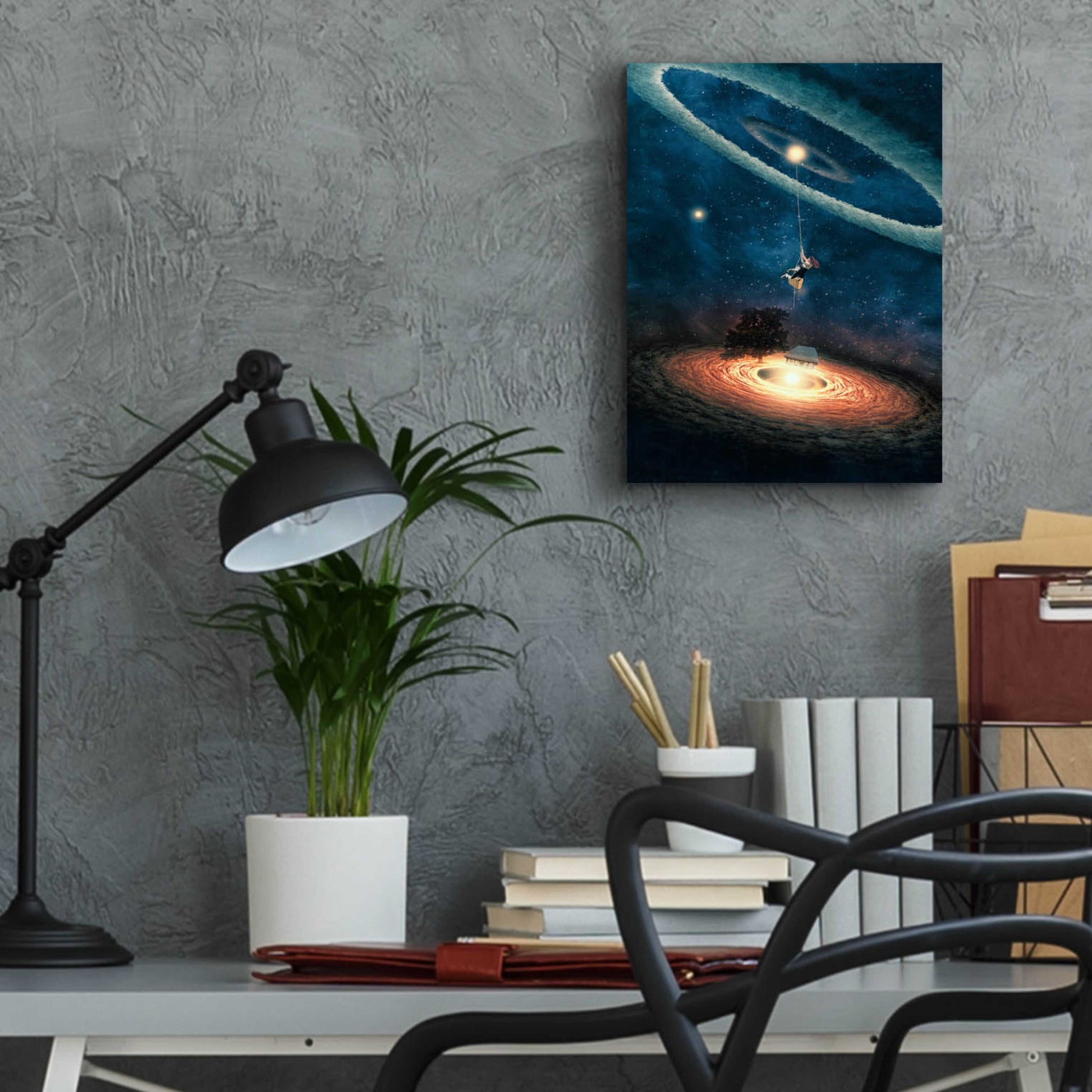 Epic Art 'My Dream House in Another Galaxy' by Paula Belle Flores, Acrylic Glass Wall Art,12x16