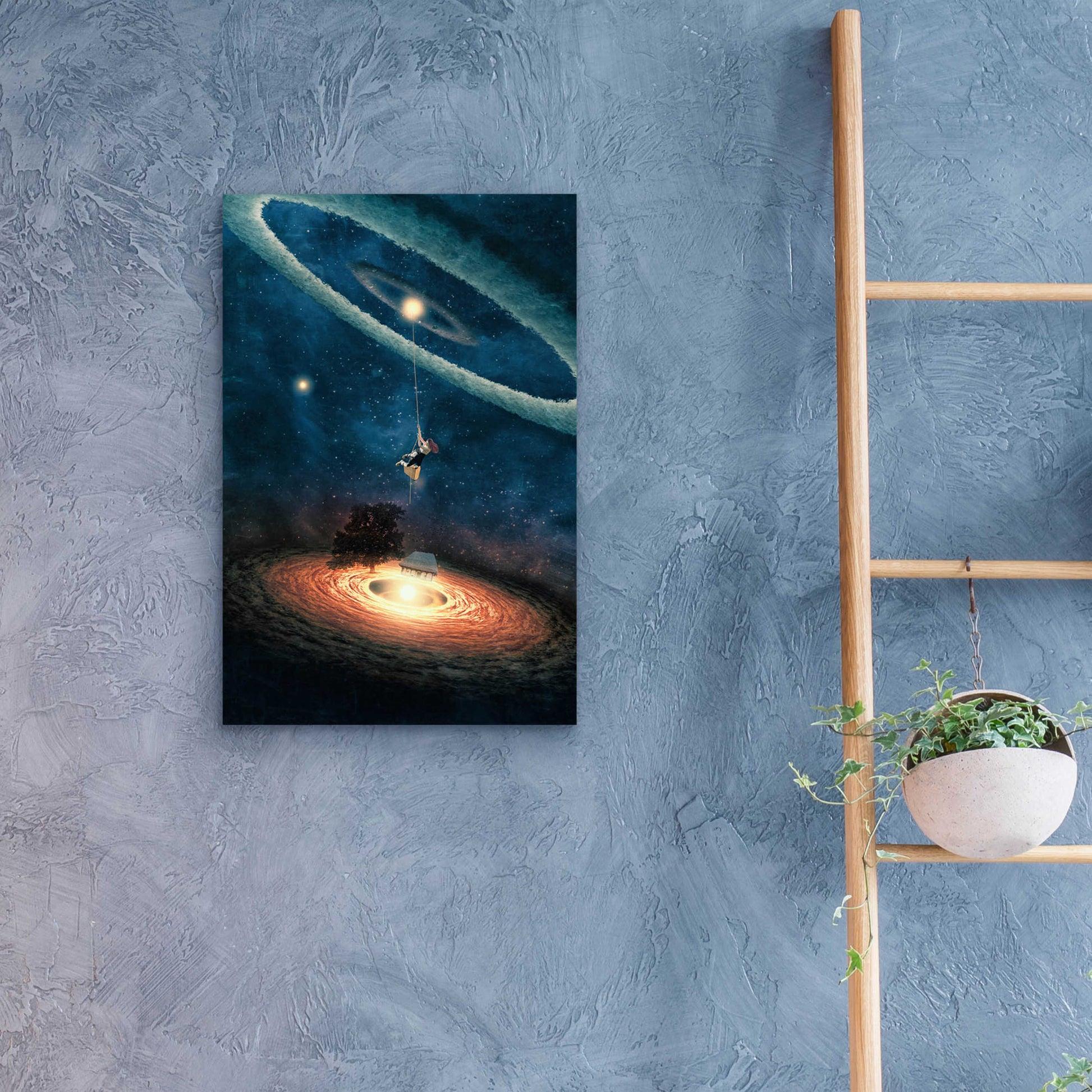 Epic Art 'My Dream House in Another Galaxy' by Paula Belle Flores, Acrylic Glass Wall Art,16x24