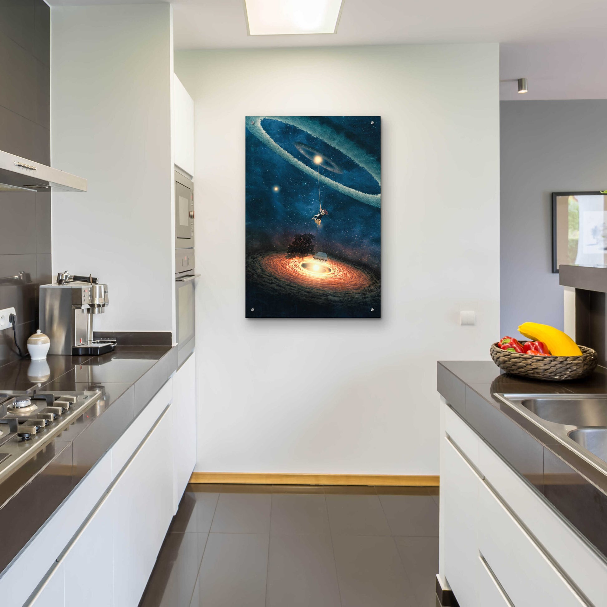 Epic Art 'My Dream House in Another Galaxy' by Paula Belle Flores, Acrylic Glass Wall Art,24x36