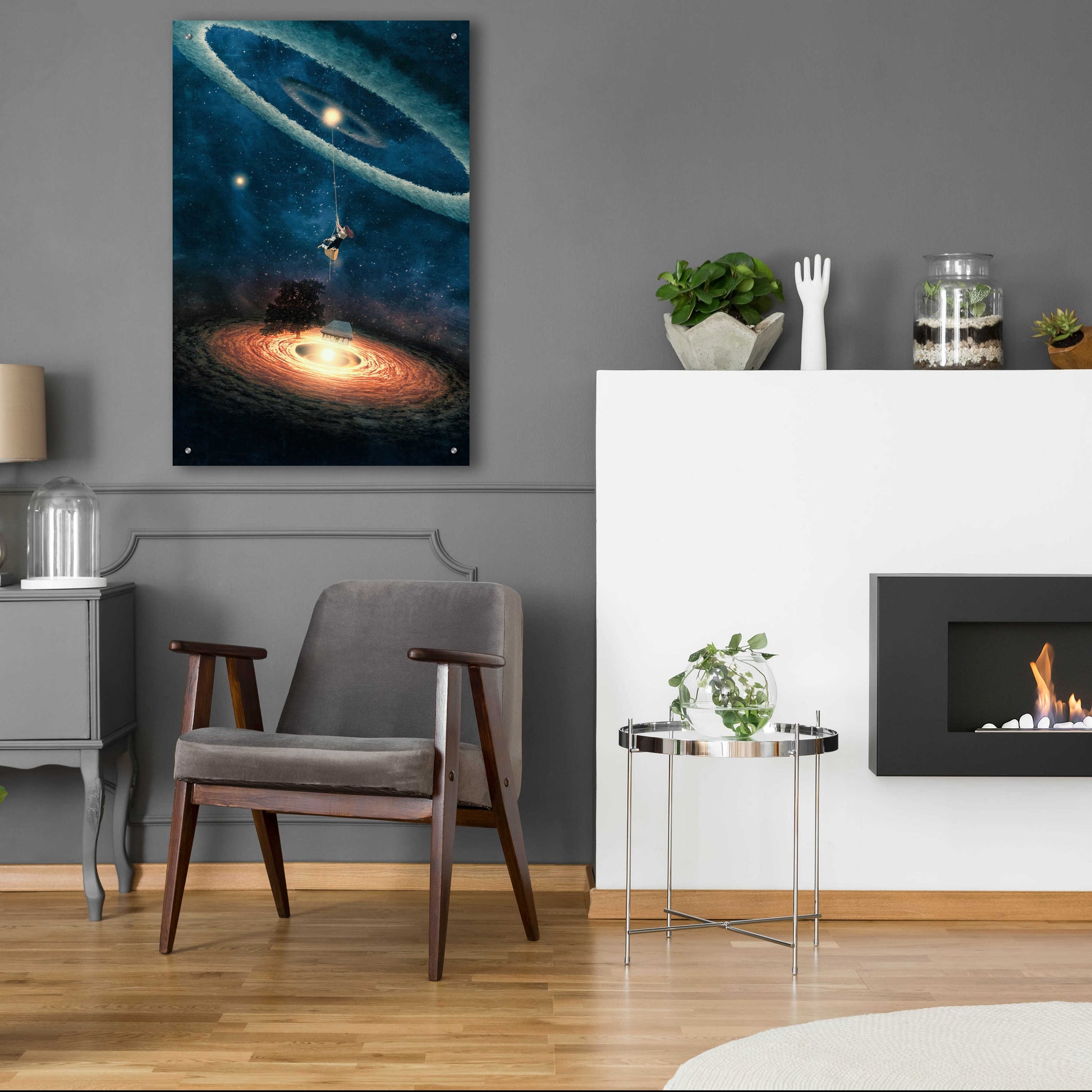 Epic Art 'My Dream House in Another Galaxy' by Paula Belle Flores, Acrylic Glass Wall Art,24x36