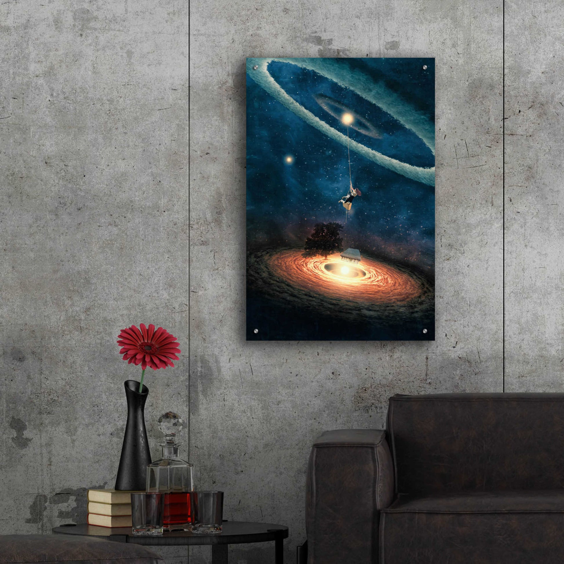 Epic Art 'My Dream House in Another Galaxy' by Paula Belle Flores, Acrylic Glass Wall Art,24x36