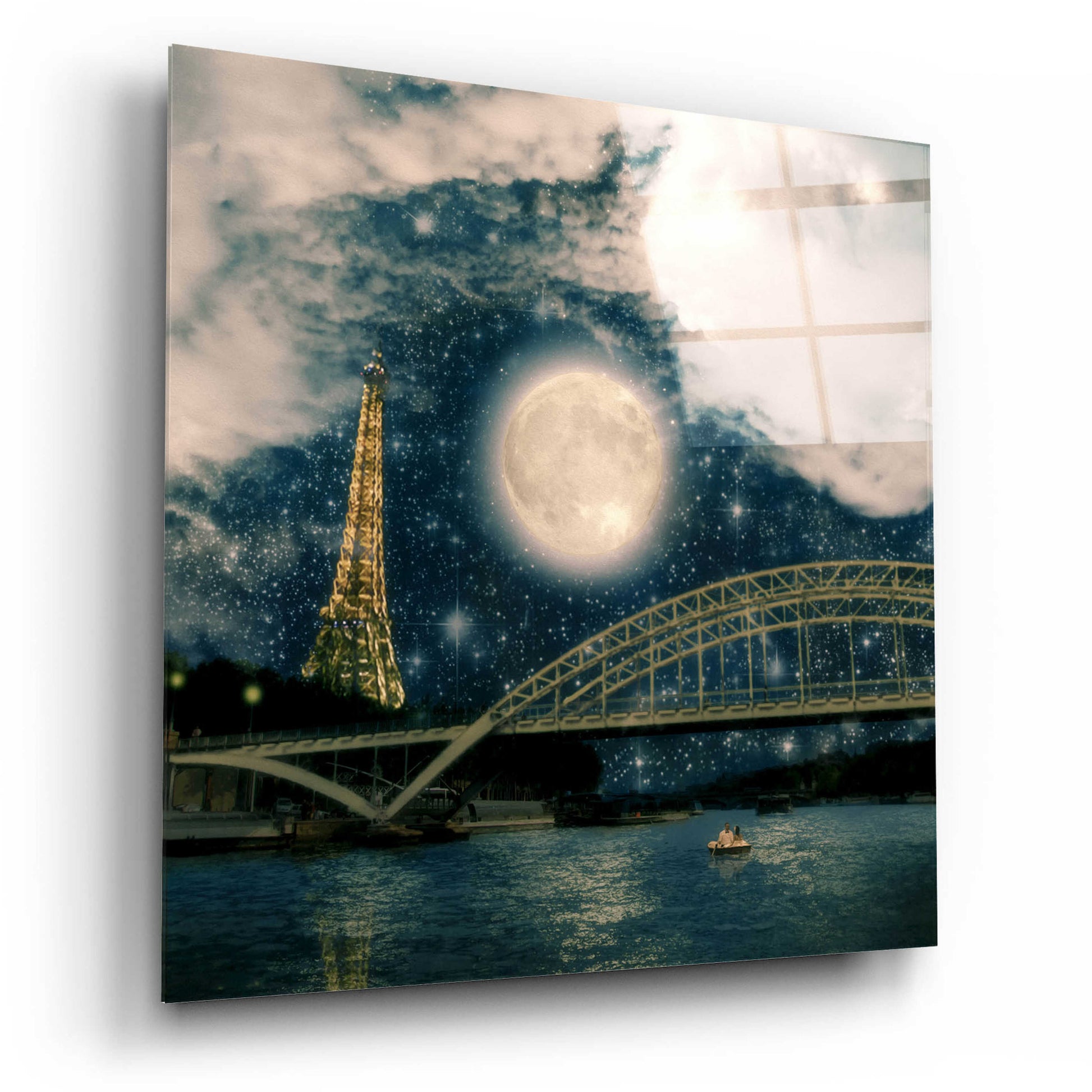 Epic Art 'One Starry Night in Paris' by Paula Belle Flores, Acrylic Glass Wall Art,12x12